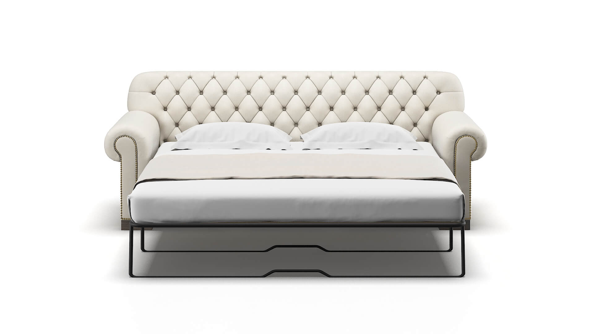 Chester Bungalow Ivory Sofa Sleeper Espresso legs 1