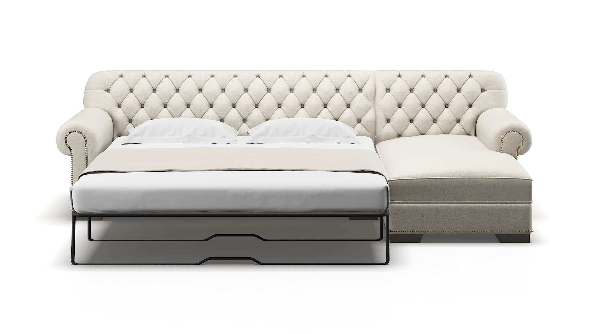 Chester Catalina Linen Panel Sleeper Espresso legs 1