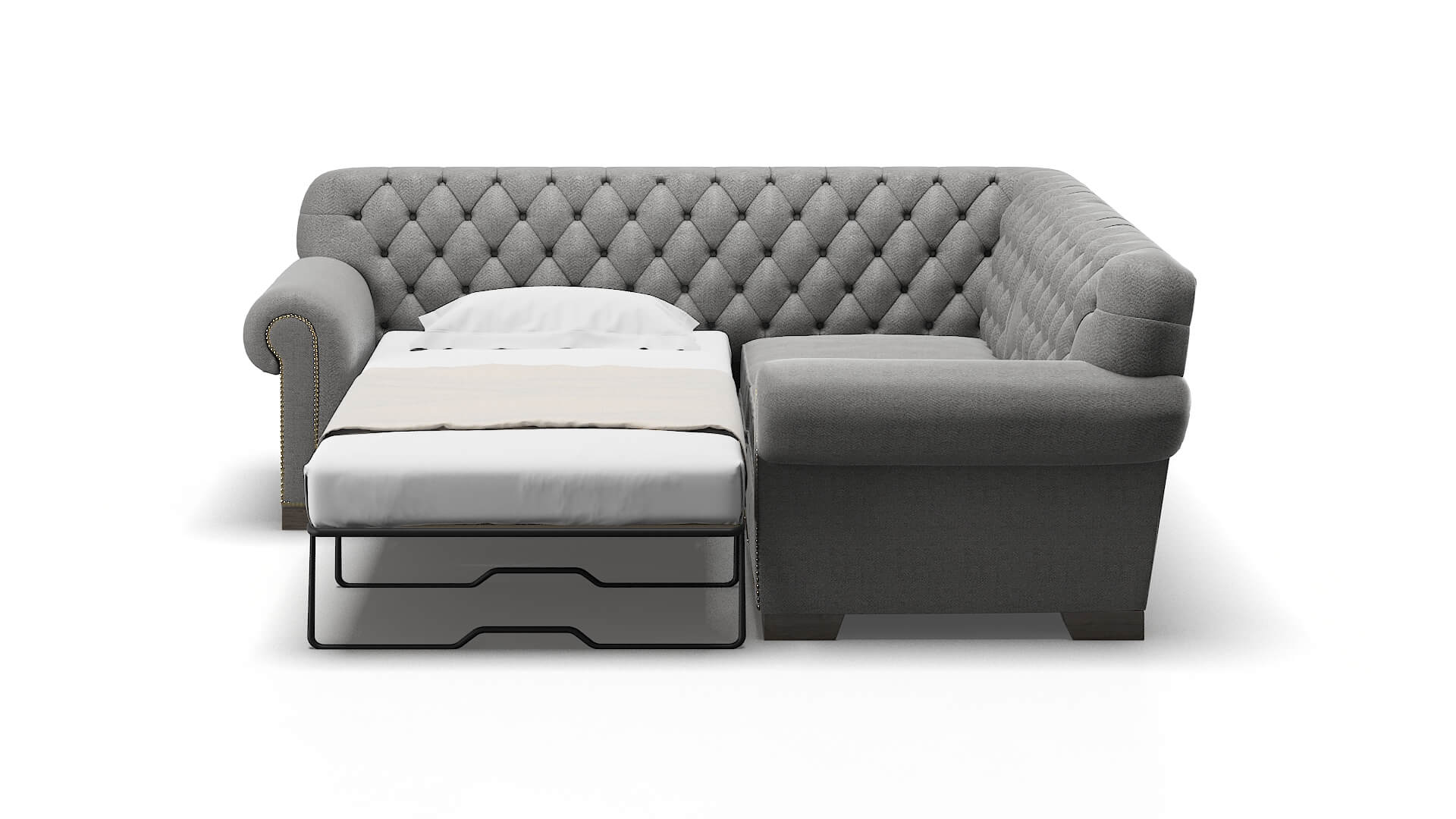 Chester Catalina Steel Sectional Sleeper Espresso legs 1