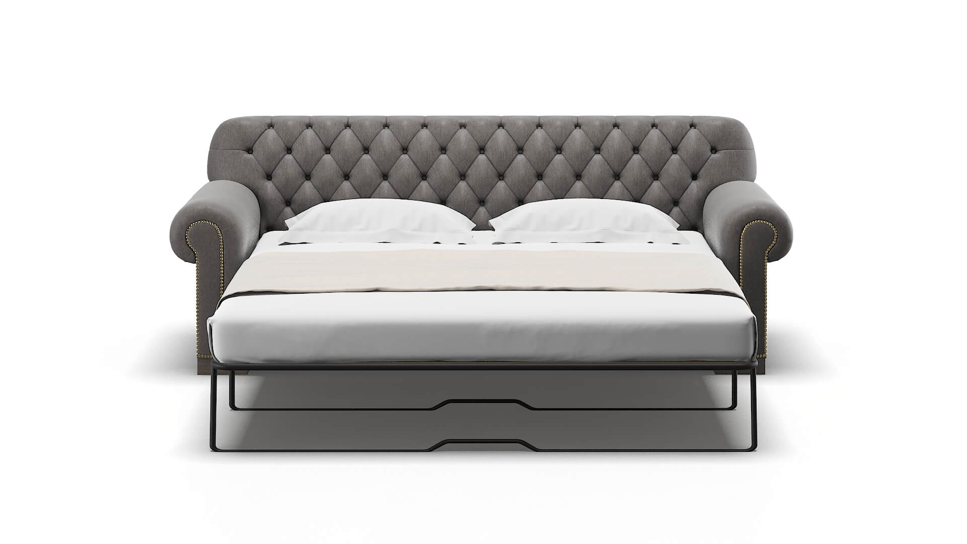 Chester Cosmo Charcoal Sofa Sleeper Espresso legs 1