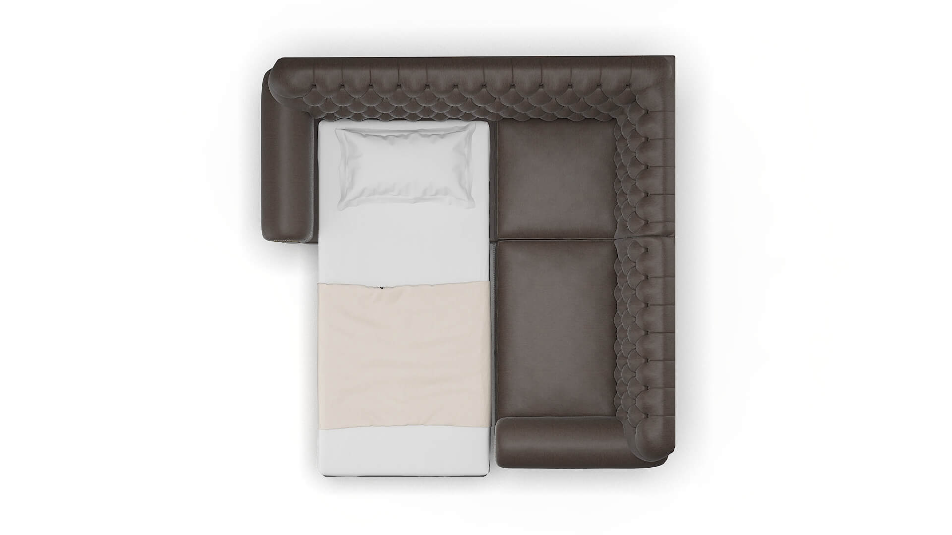 Chester Cosmo Chocolate Sectional Sleeper Espresso legs 3