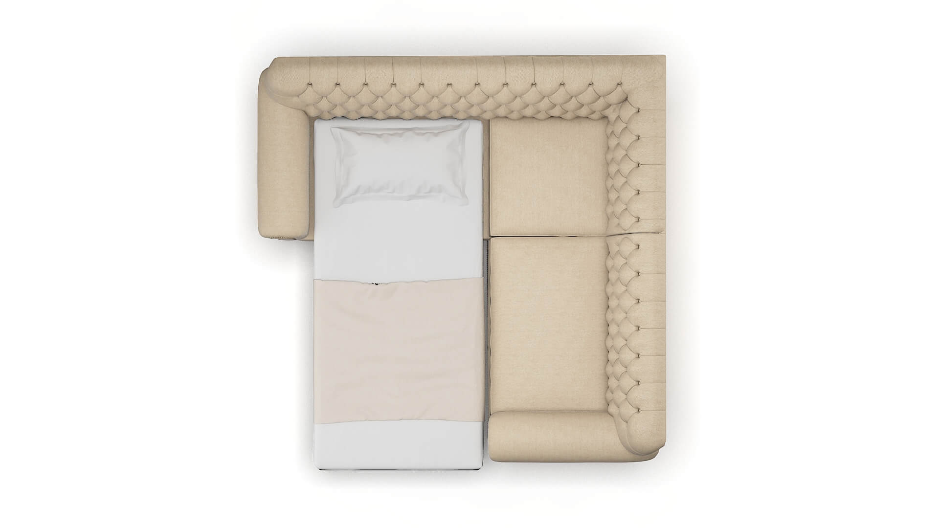 Chester Cosmo Fawn Sectional Sleeper Espresso legs 3