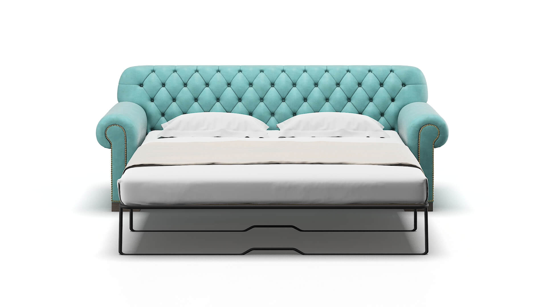 Chester Curious Turquoise Sofa Sleeper Espresso legs 1