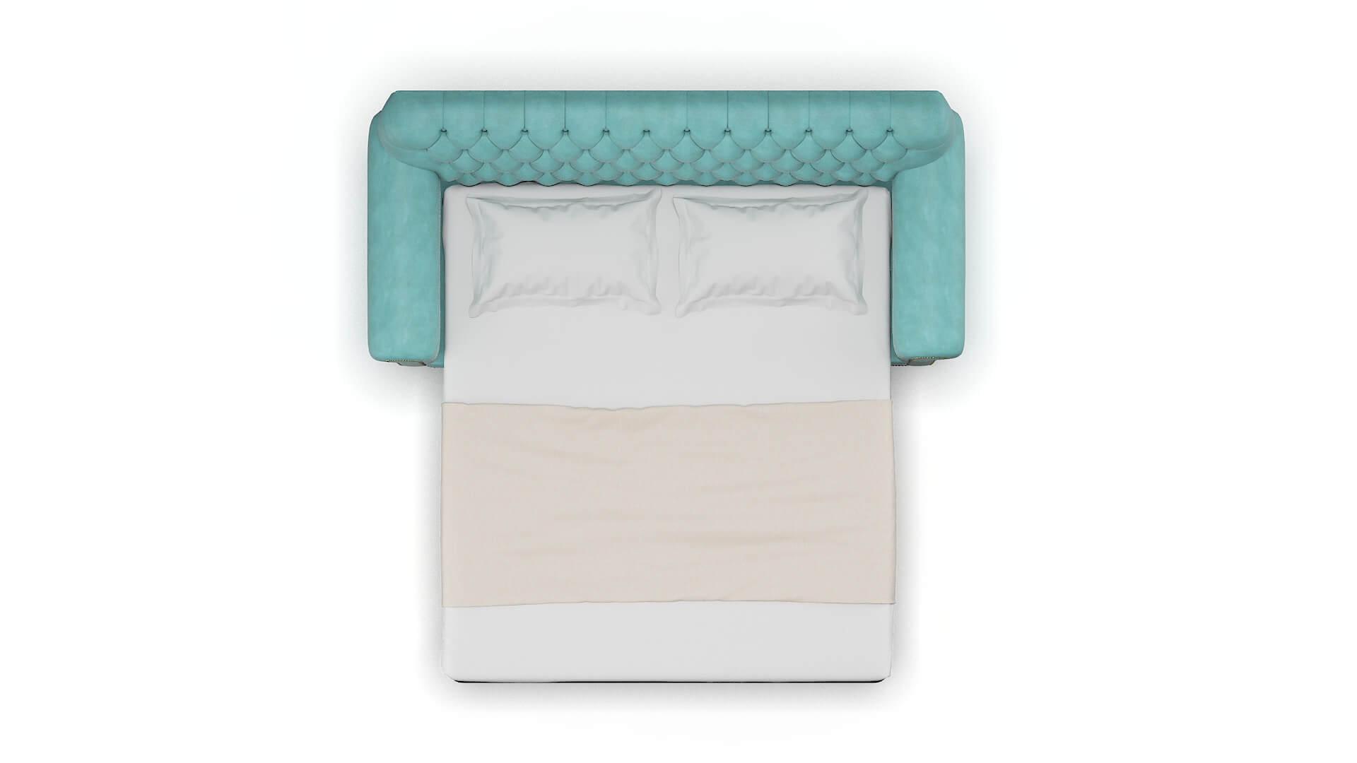 Chester Curious Turquoise Sofa Sleeper Espresso legs 3