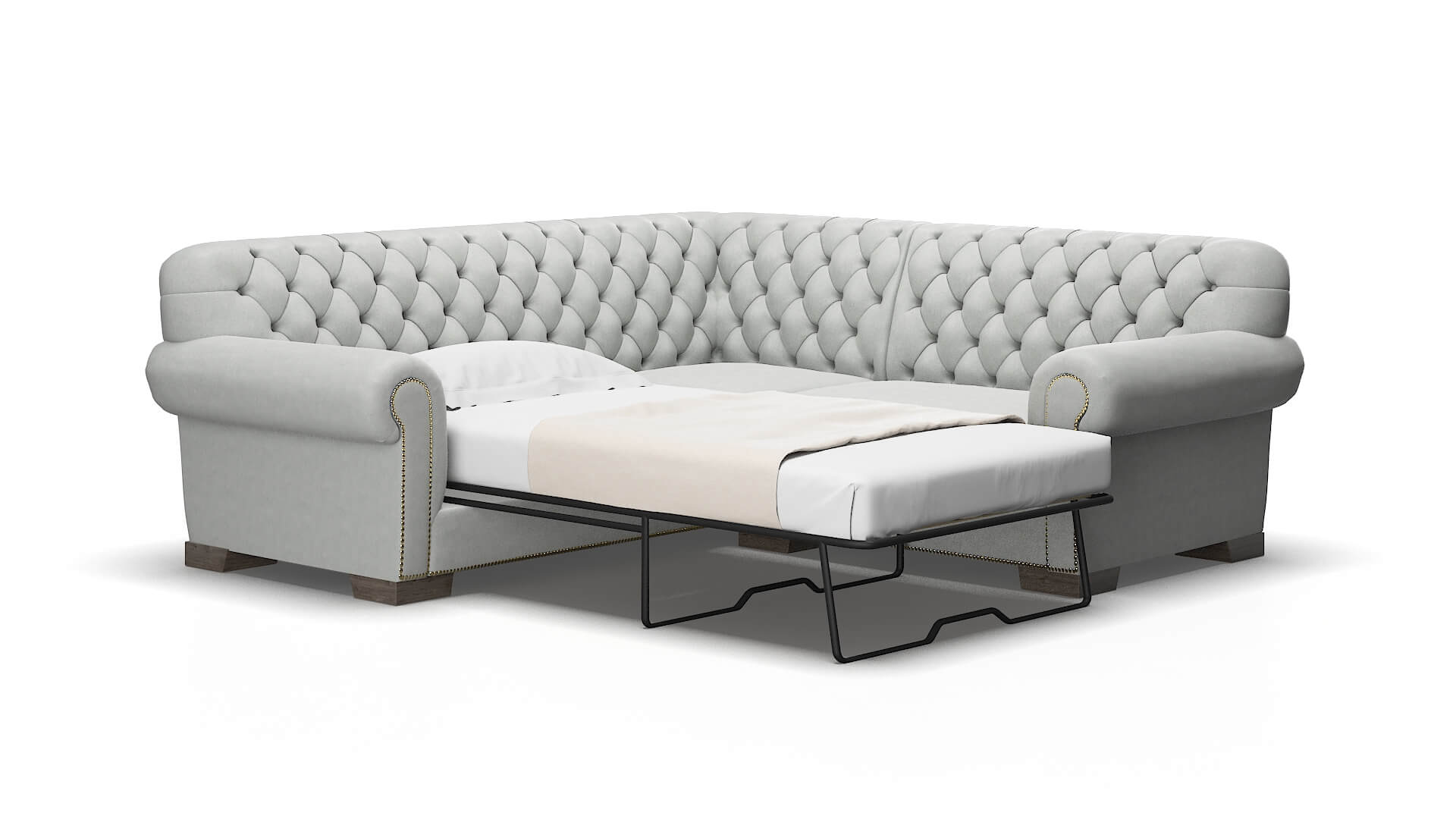 Chester Dawson platinum Sectional sleeper Espresso Legs  2