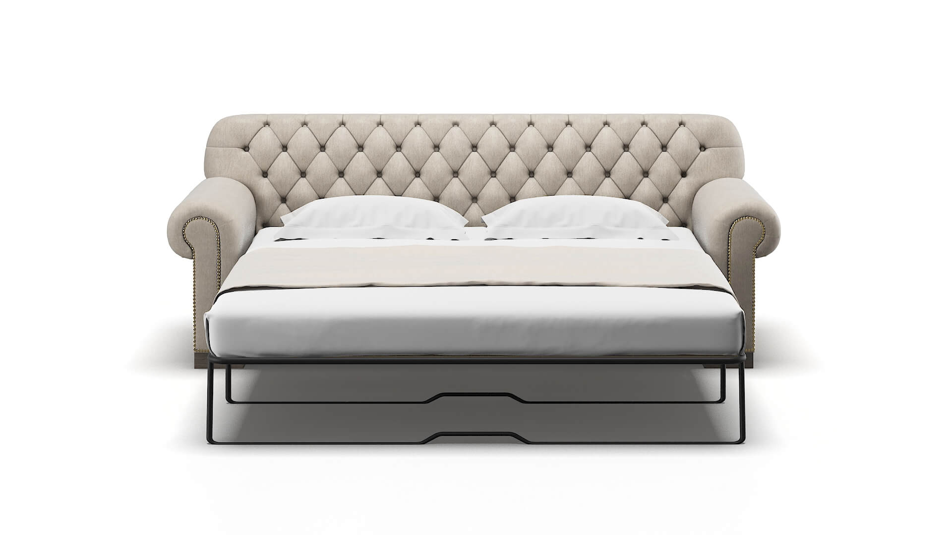 Chester Derby Linen Sofa Sleeper Espresso legs 1