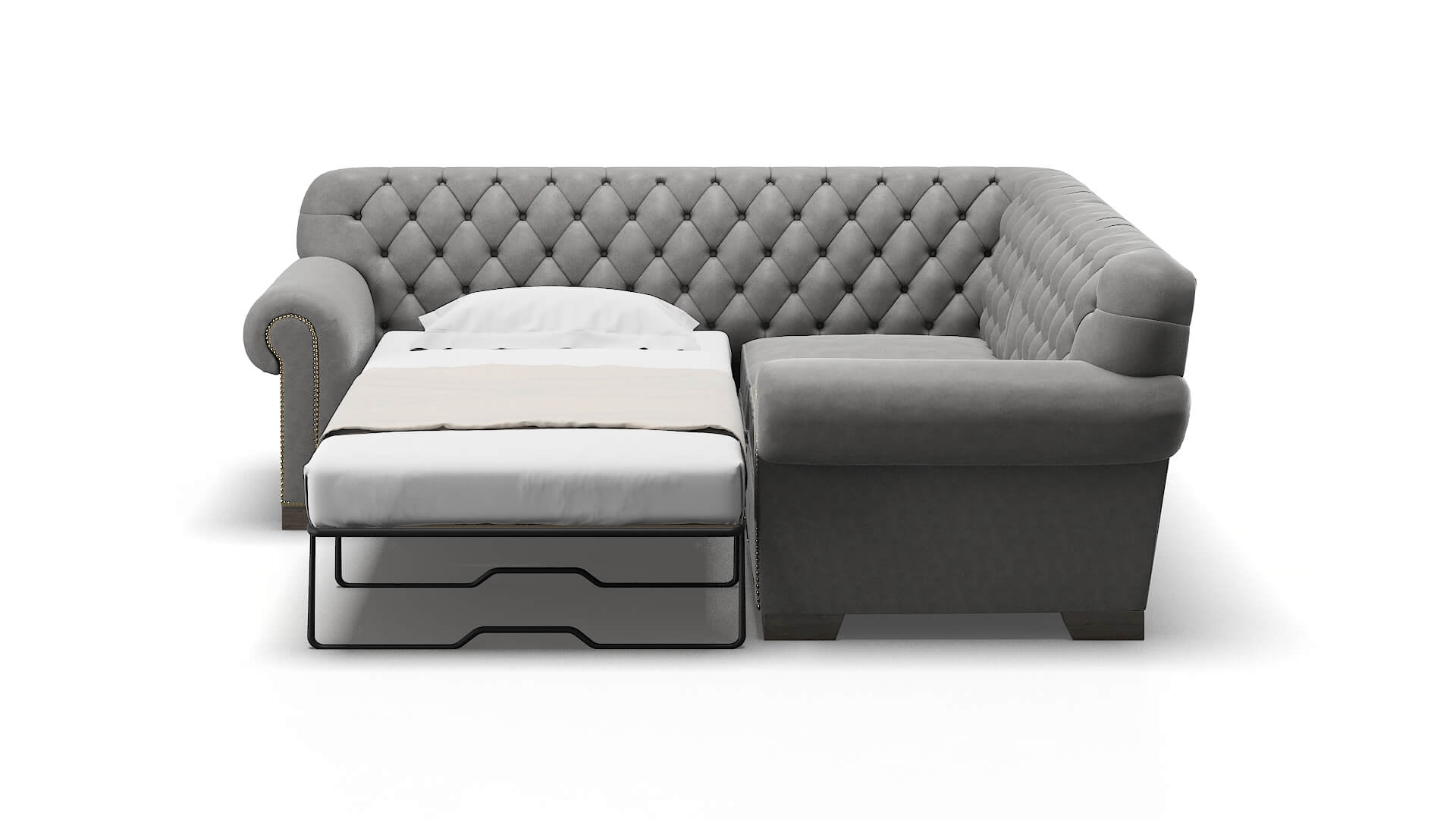 Chester Dream_d Charcoal Sectional Sleeper Espresso legs 1