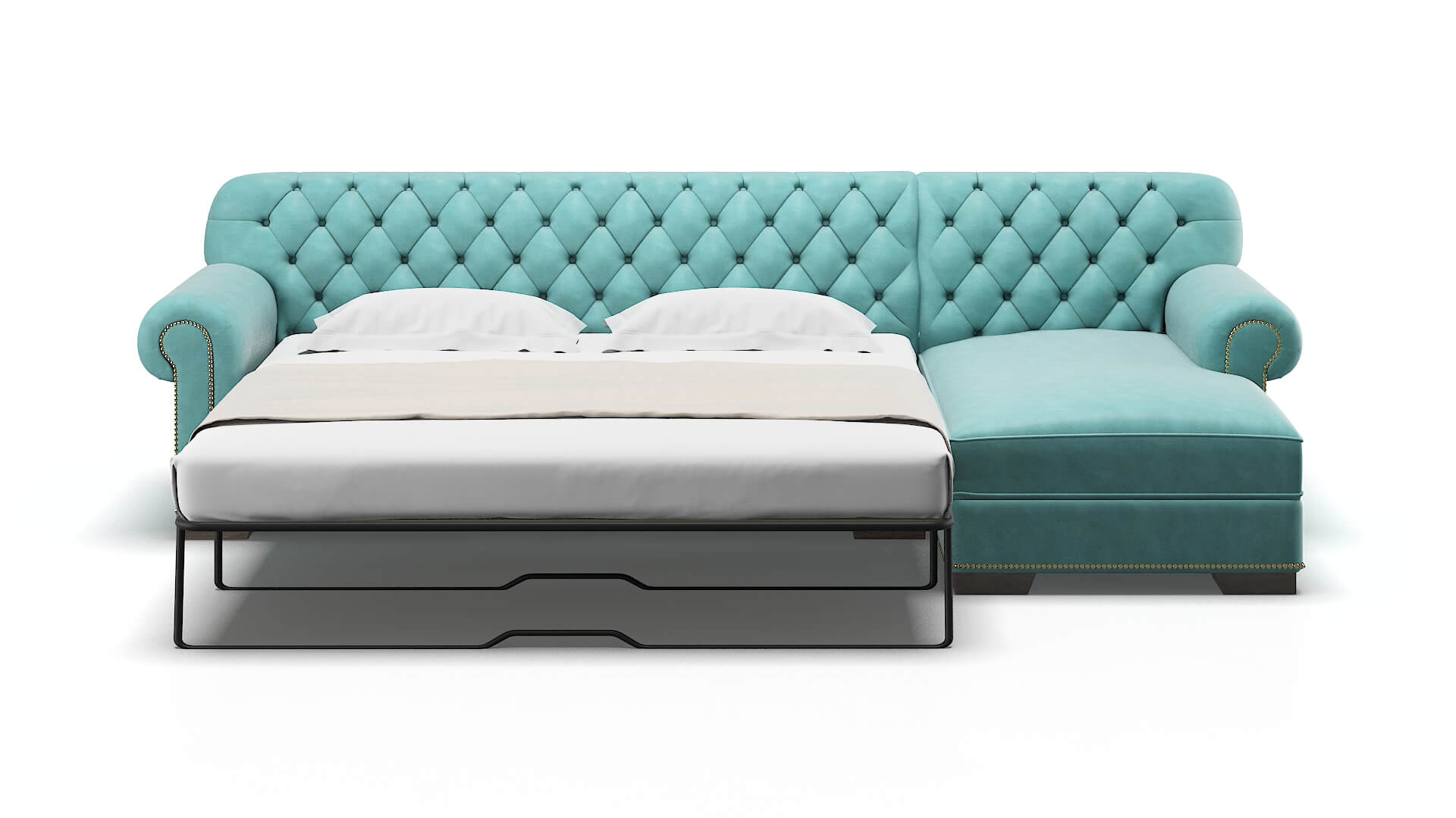Chester Dream_d French_blue Panel Sleeper Espresso legs 1