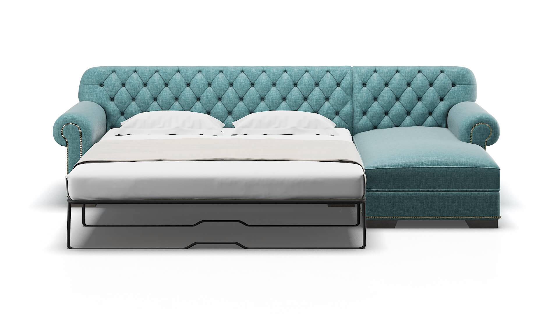 Chester Elliot Teal Panel Sleeper Espresso legs 1