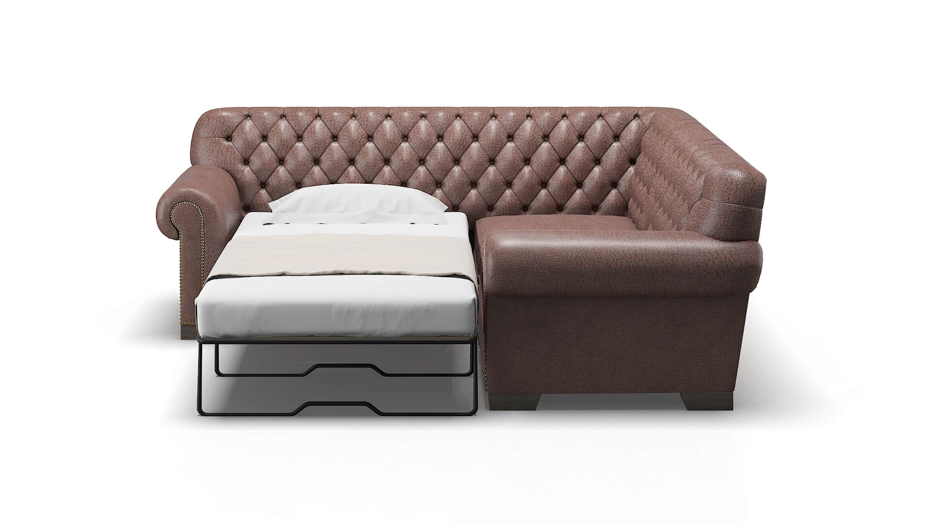Chester Ford Brown Sectional Sleeper Espresso legs 1