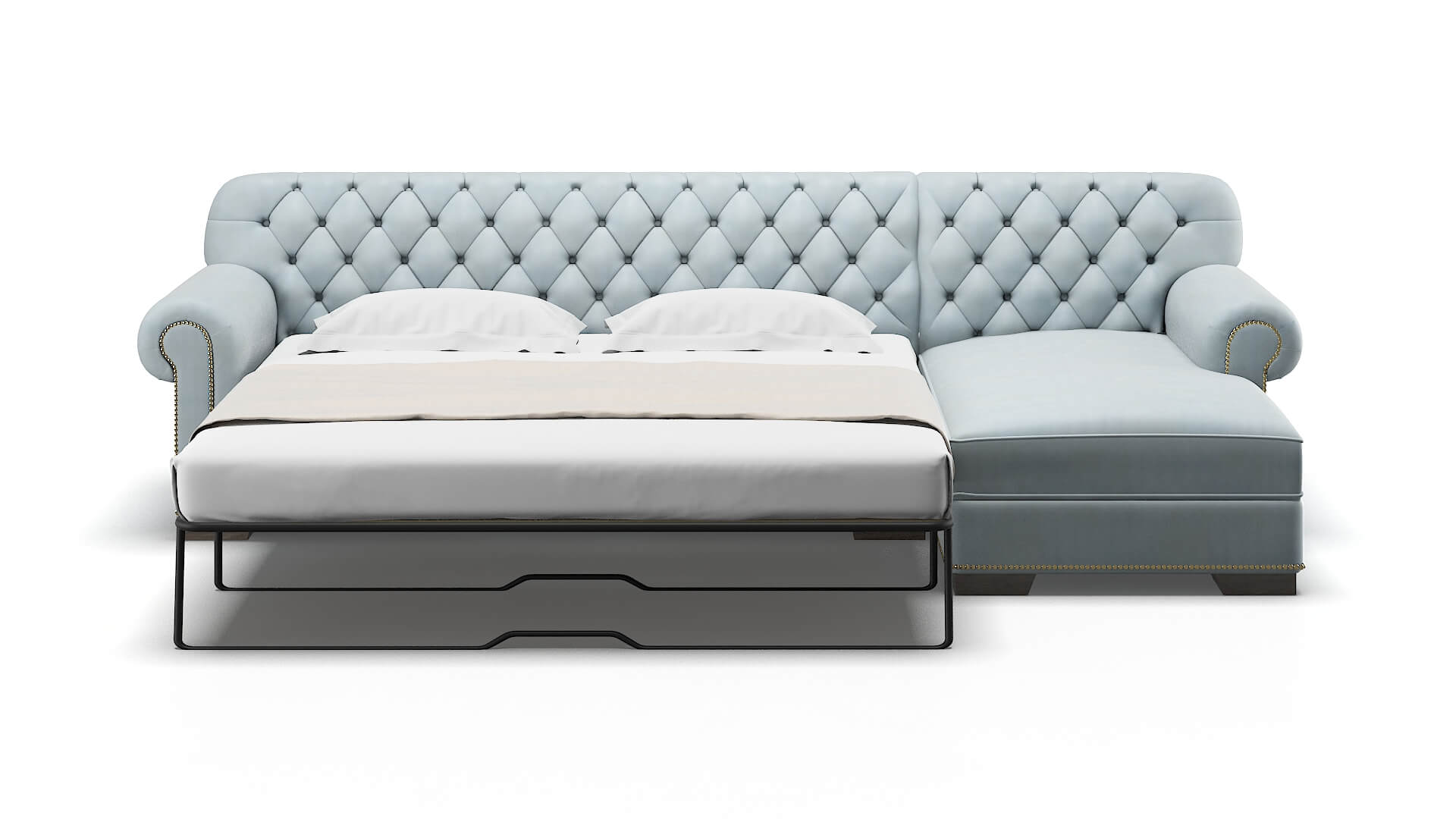 Chester Hathaway Aqua Panel Sleeper Espresso legs 1