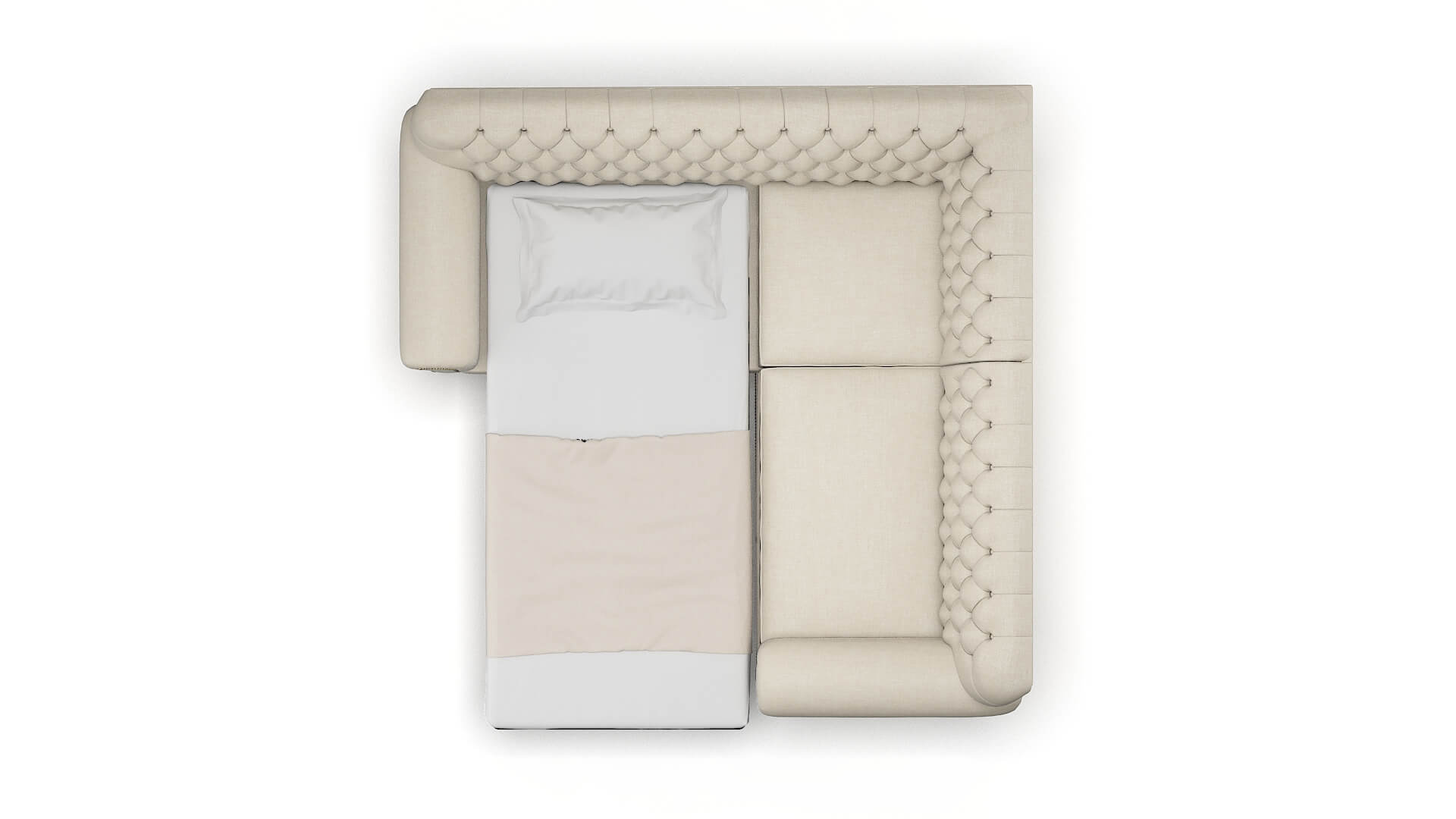 Chester Keylargo Almond Sectional Sleeper Espresso legs 3