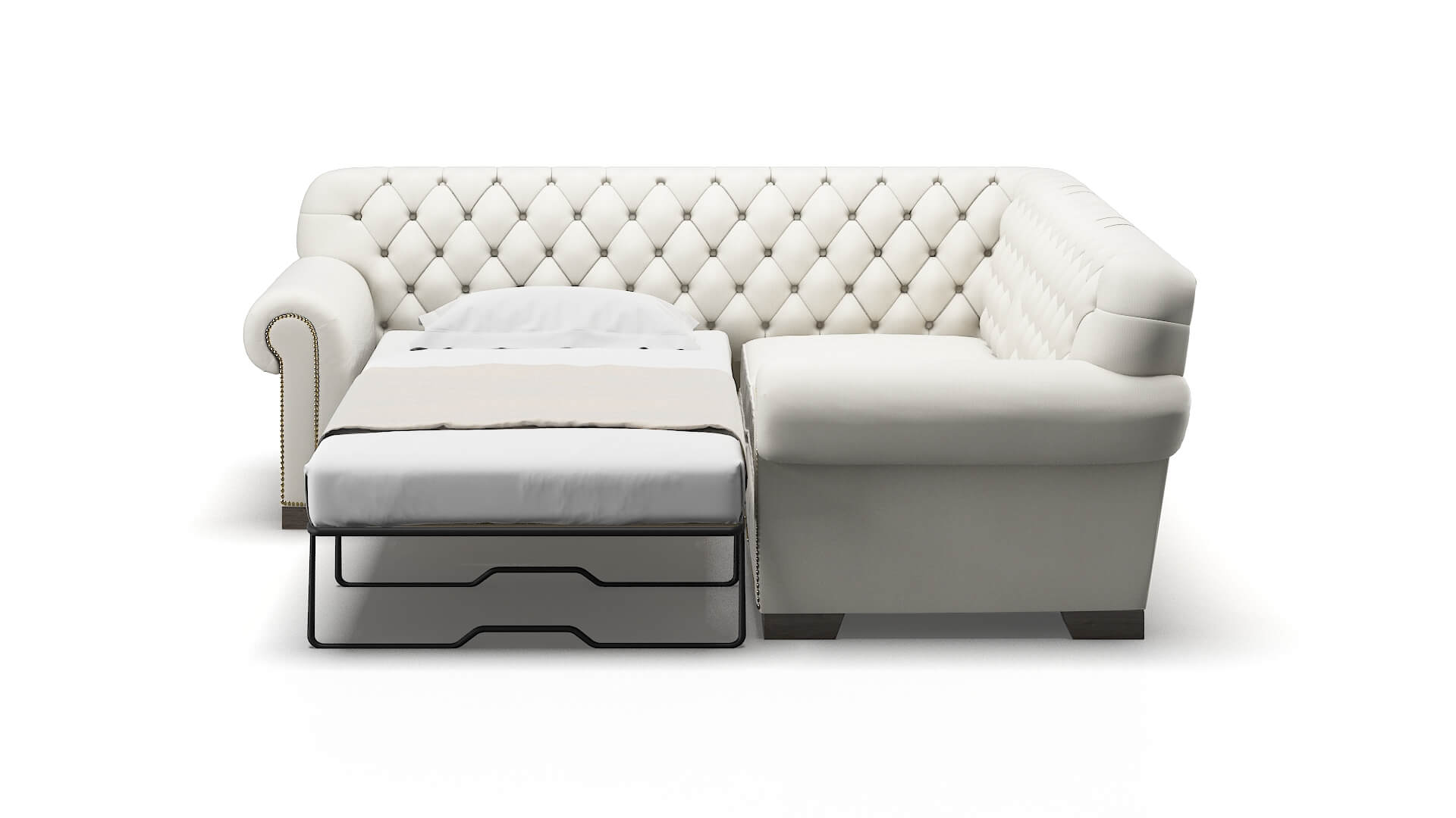 Chester Keylargo Oatmeal Sectional Sleeper Espresso legs 1