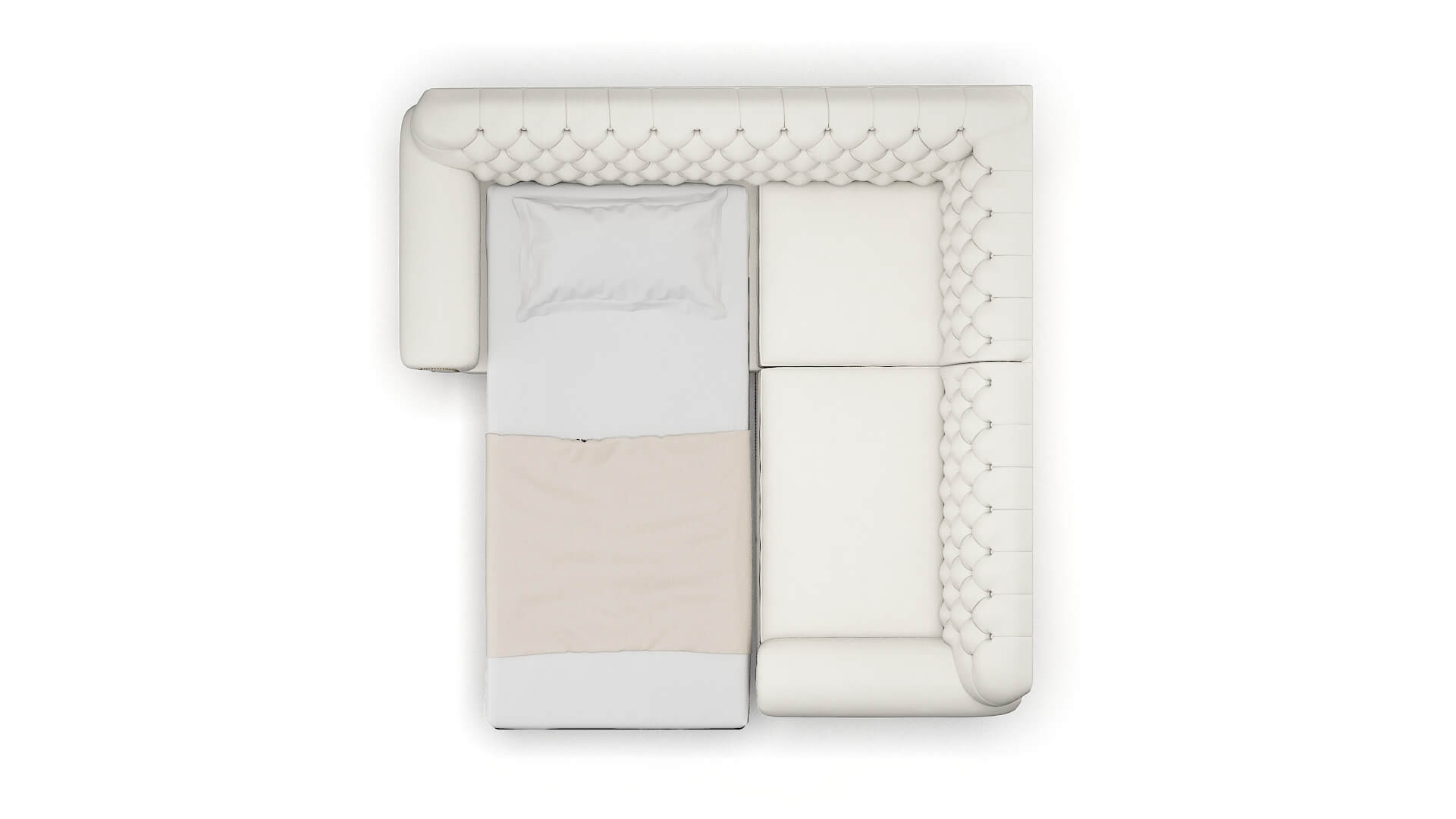 Chester Keylargo Oatmeal Sectional Sleeper Espresso legs 3