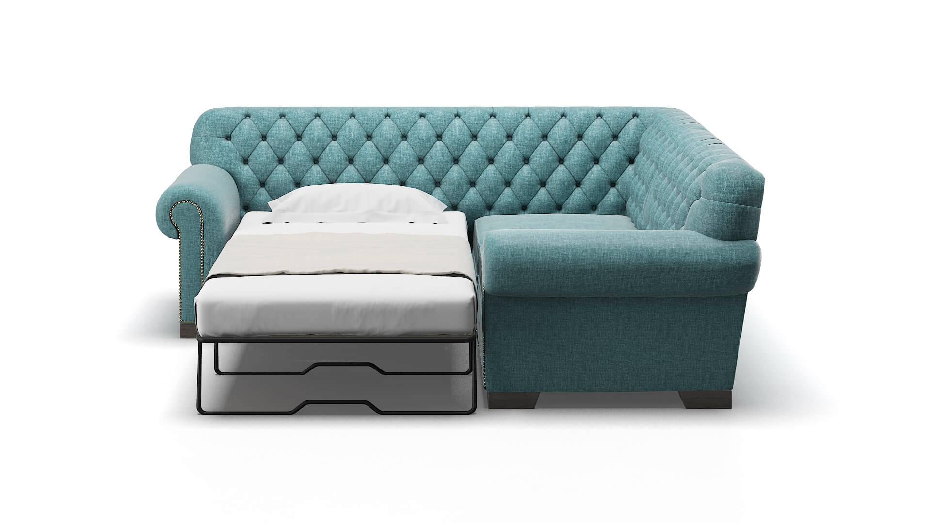 Chester Leslie Peacock Sectional Sleeper Espresso legs 1