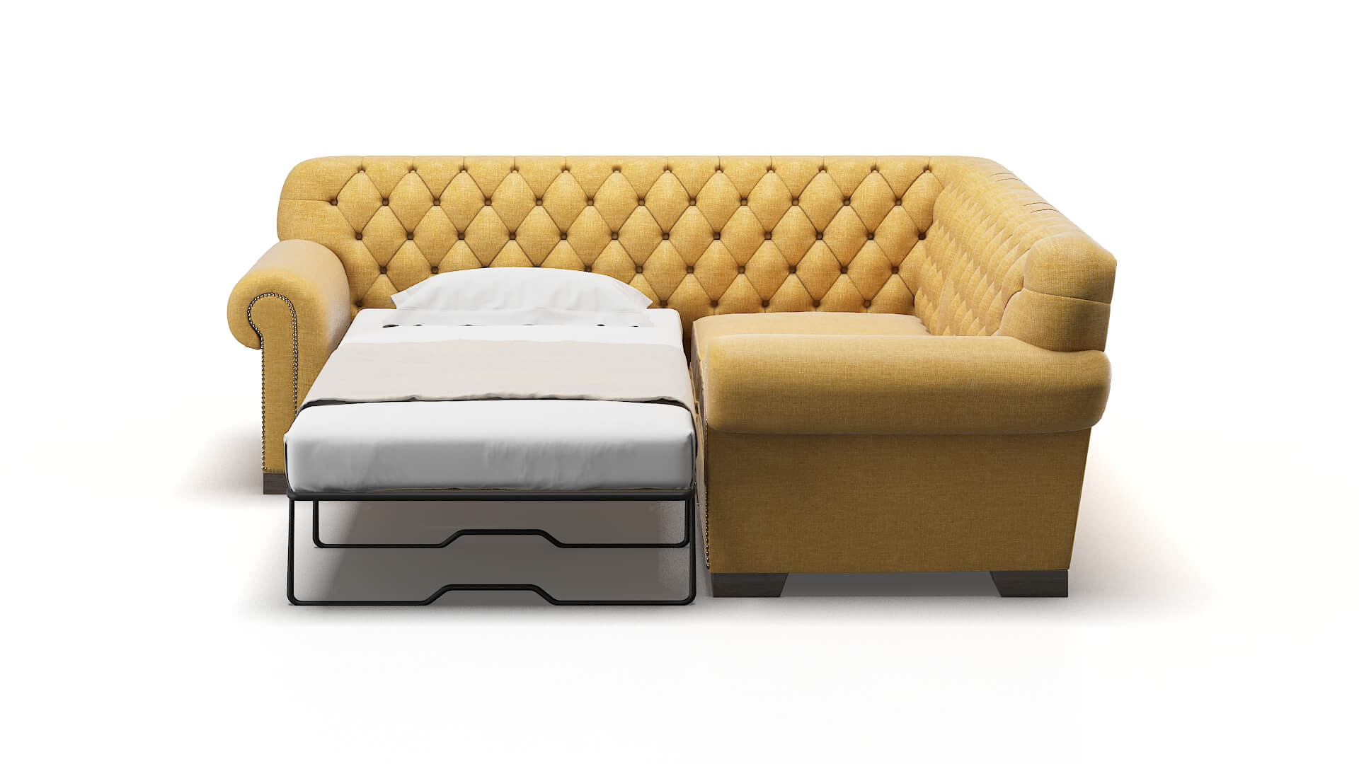 Chester Leslie Saffron Sectional Sleeper Espresso legs 1