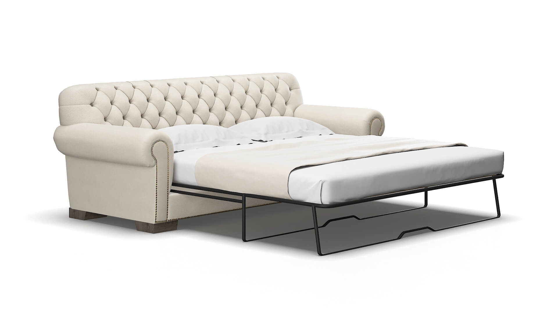 Chester Malibu linen Sofa sleeper Espresso Legs  2