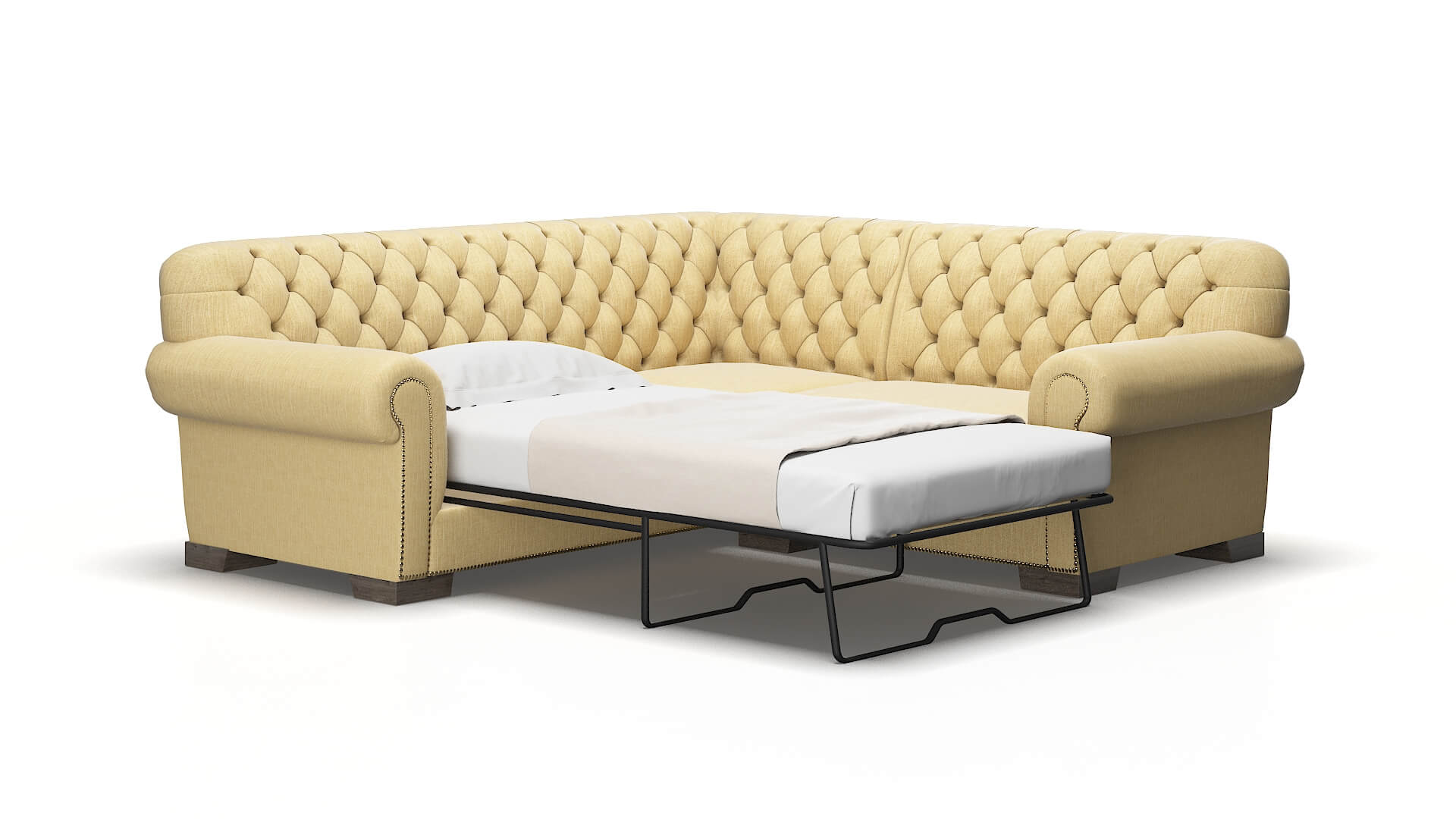 Chester Malibu maize Sectional sleeper Espresso Legs  2