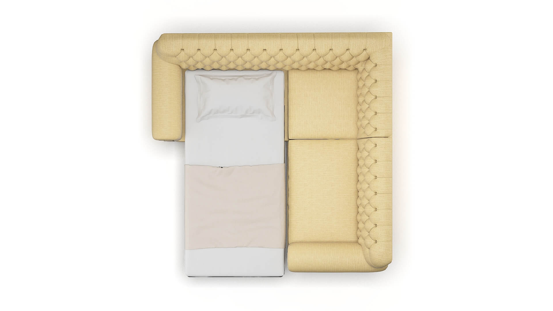 Chester Malibu Maize Sectional Sleeper Espresso legs 3