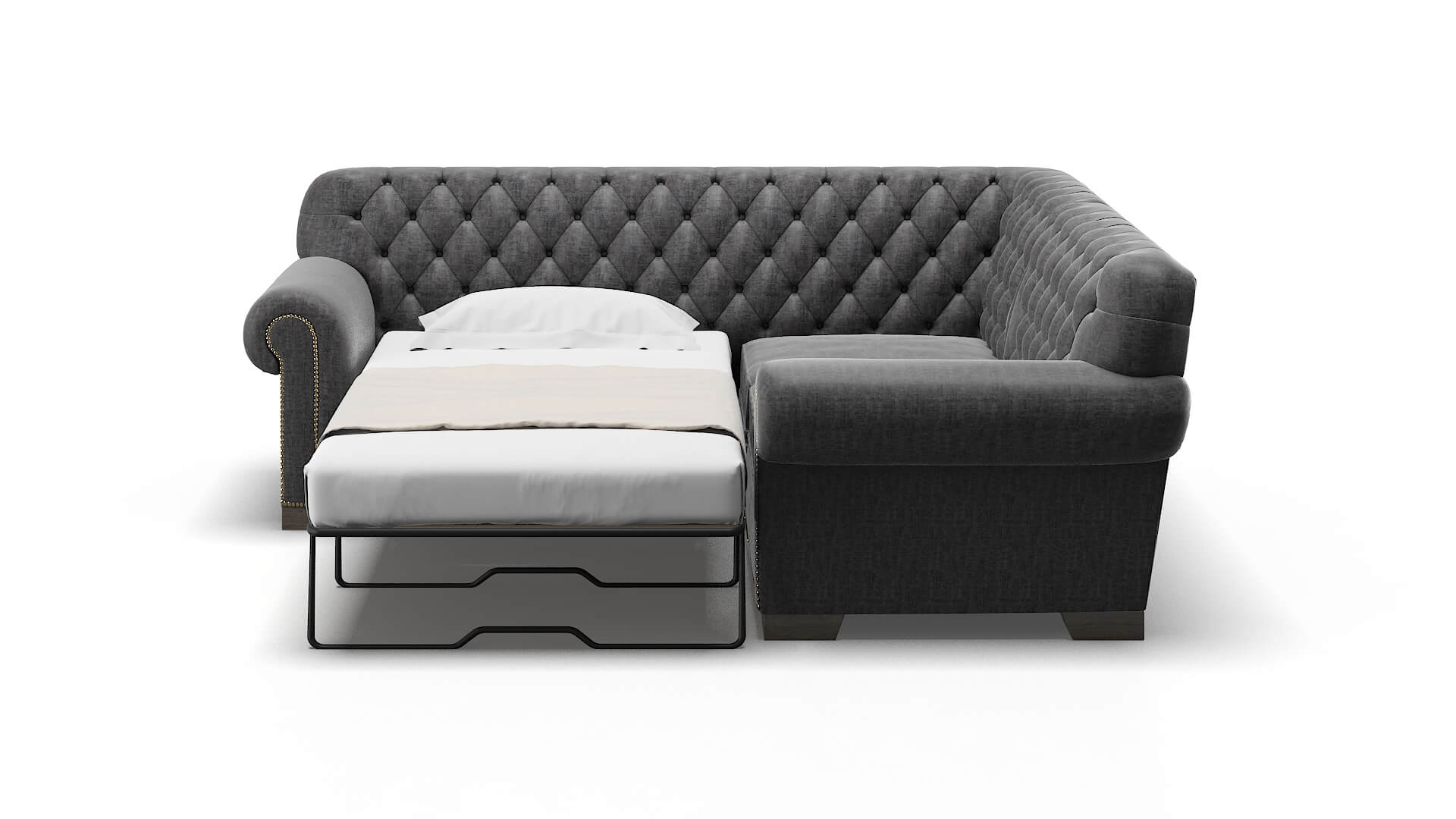 Chester Marcy Baltic Sectional Sleeper Espresso legs 1