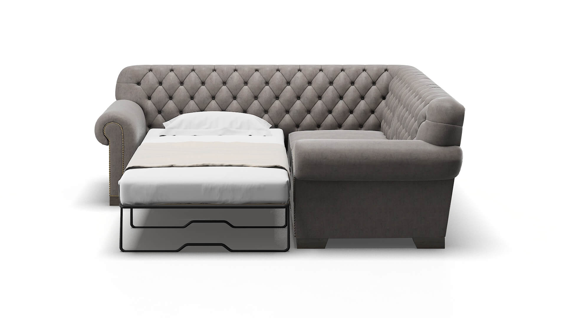 Chester Noble Otter Sectional Sleeper Espresso legs 1