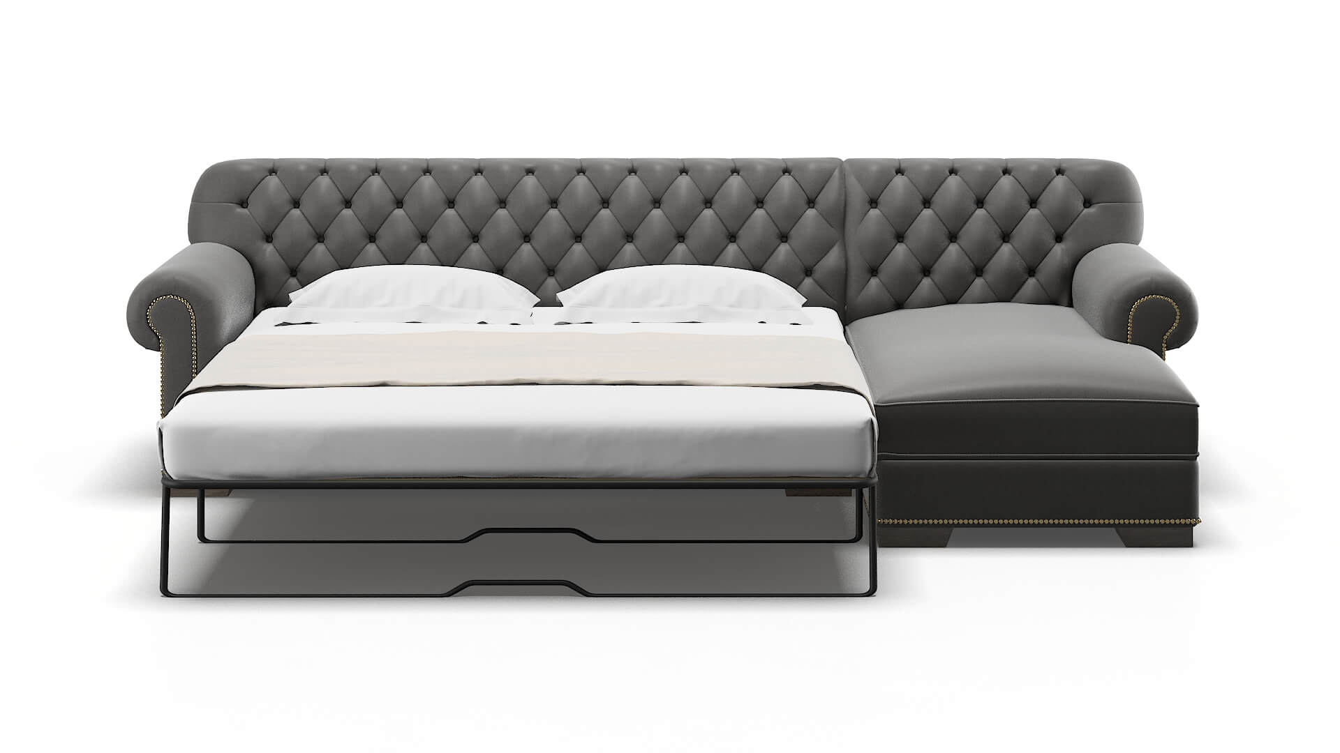 Chester Oakley Charcoal Panel Sleeper Espresso legs 1