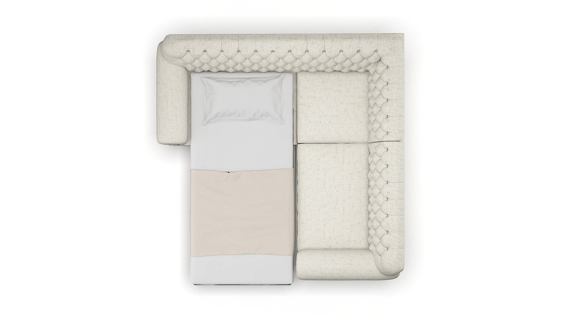 Chester Oceanside Birch Sectional Sleeper Espresso legs 3