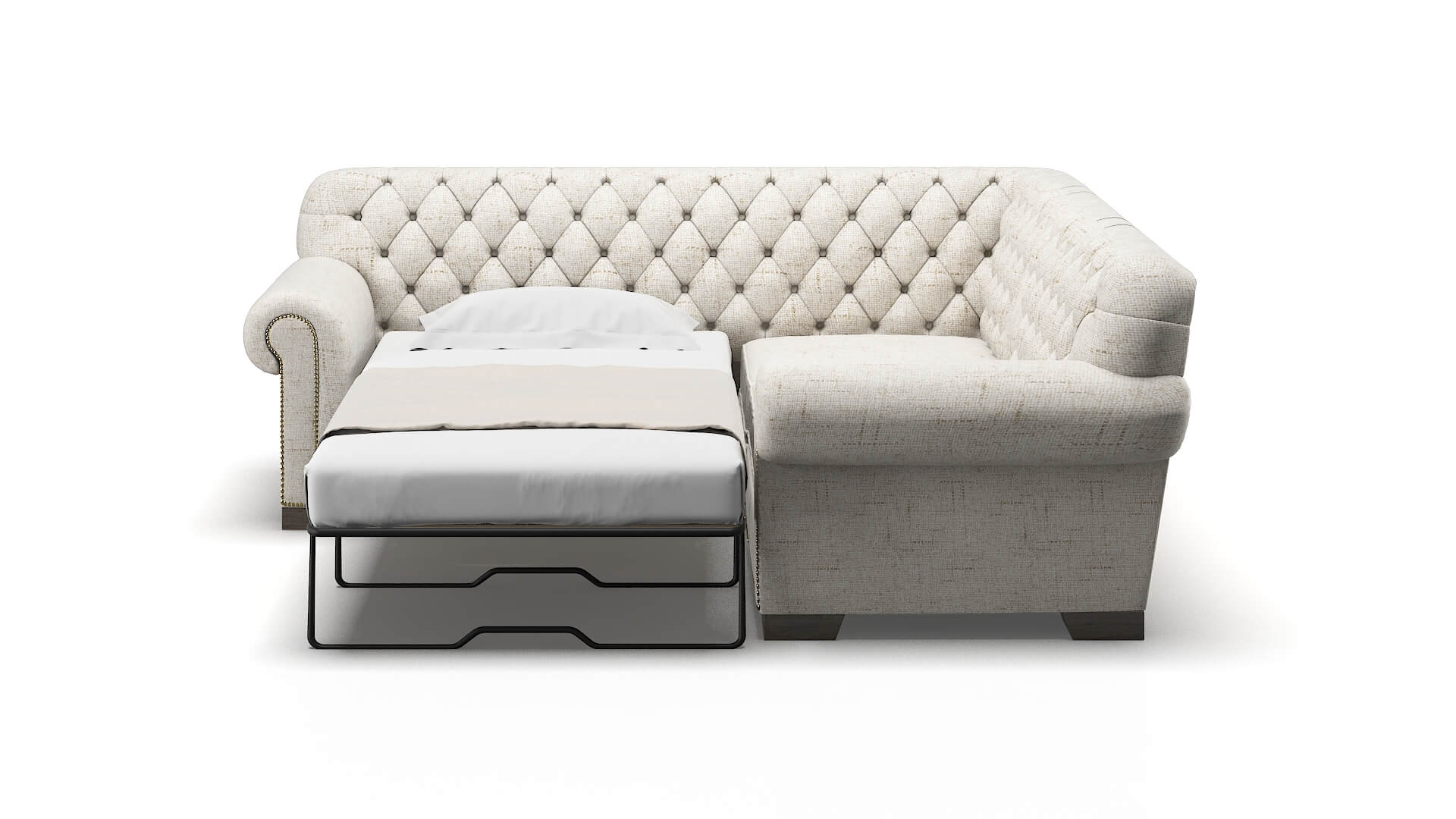 Chester Oceanside Natural Sectional Sleeper Espresso legs 1