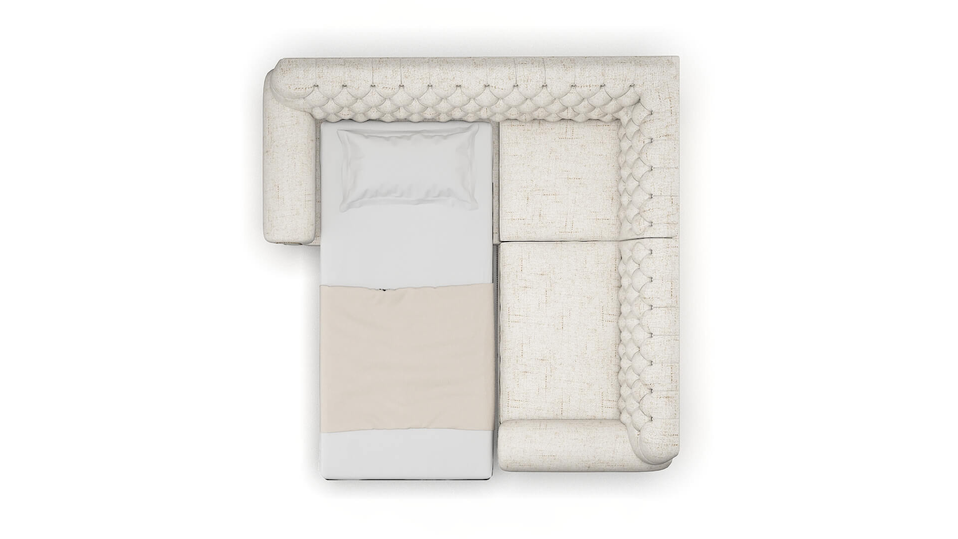 Chester Oceanside Natural Sectional Sleeper Espresso legs 3