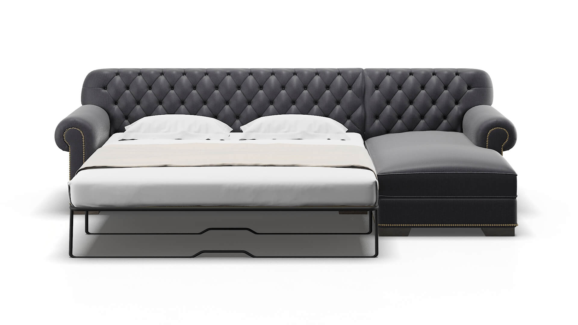 Chester Parker Charcoal Panel Sleeper Espresso legs 1