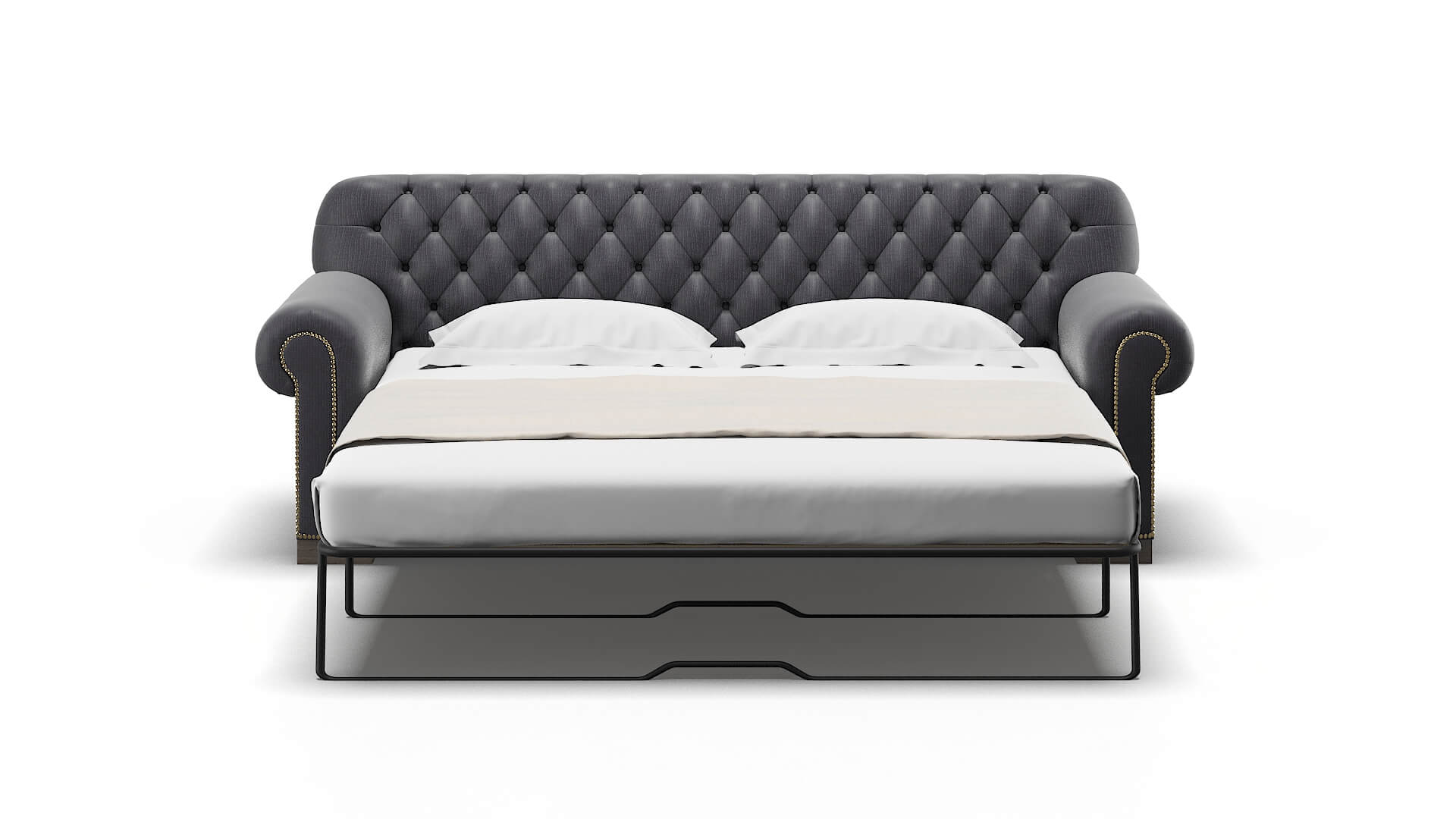 Chester Parker Charcoal Sofa Sleeper Espresso legs 1