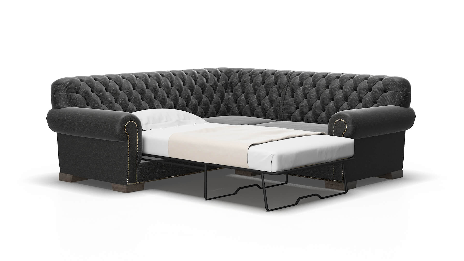 Chester Phoenix charcoal Sectional sleeper Espresso Legs  2