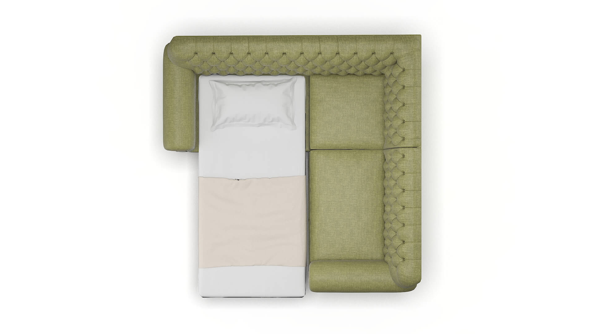 Chester Portland Basil Sectional Sleeper Espresso legs 3