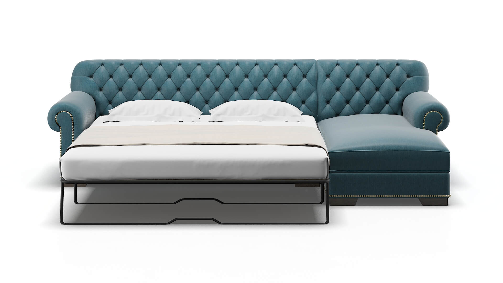 Chester Portland Prussian Panel Sleeper Espresso legs 1