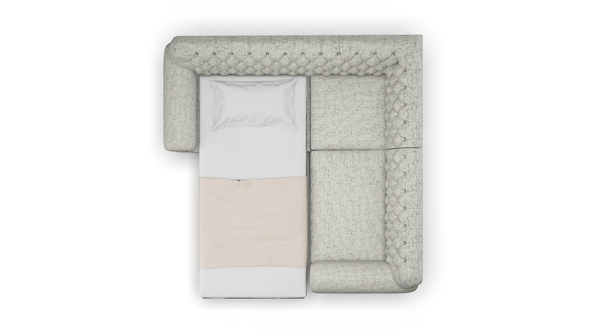 Chester Prime Gravel Sectional Sleeper Espresso legs 3