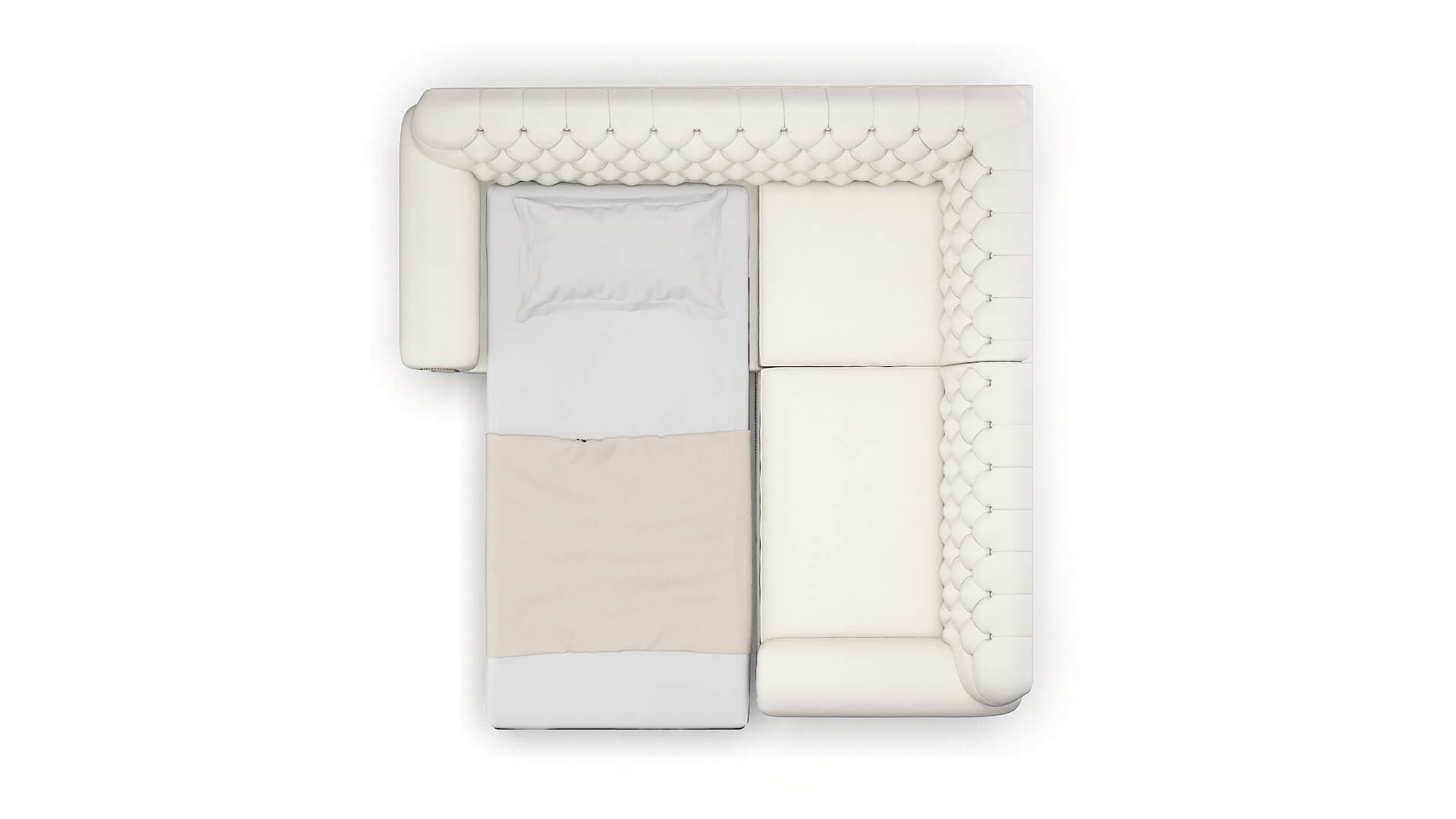 Chester R_prize Cream Sectional Sleeper Espresso legs 3