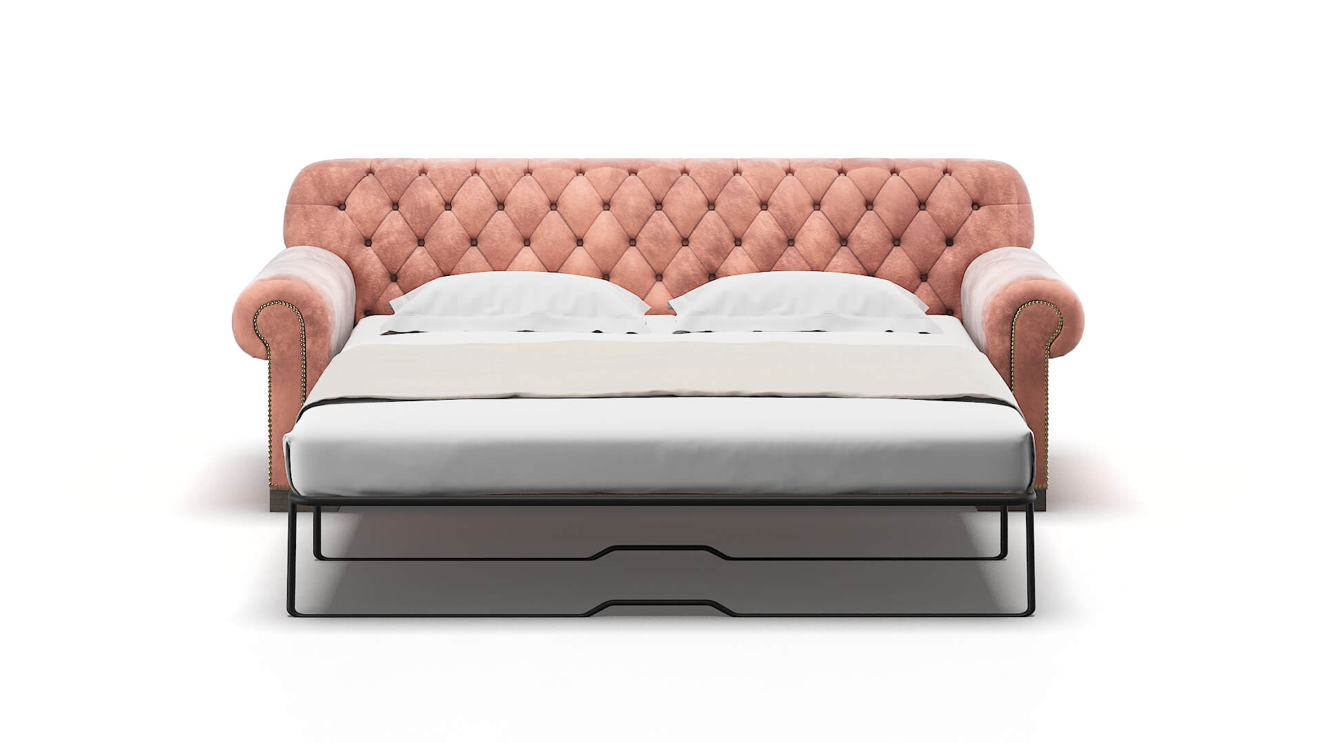 Chester Royale Blush Sofa Sleeper Espresso legs 1