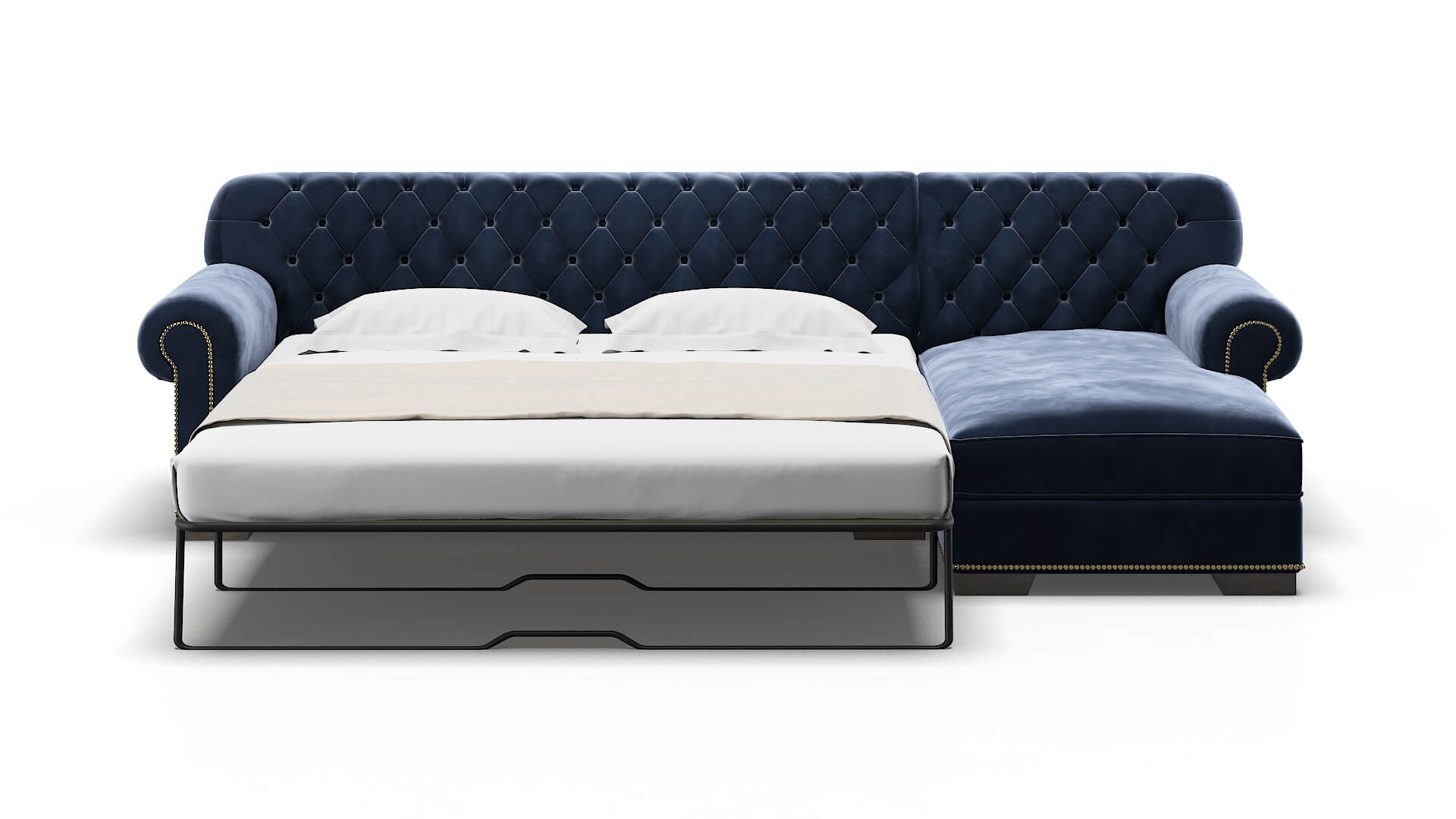 Chester Royale Cobalt Panel Sleeper Espresso legs 1