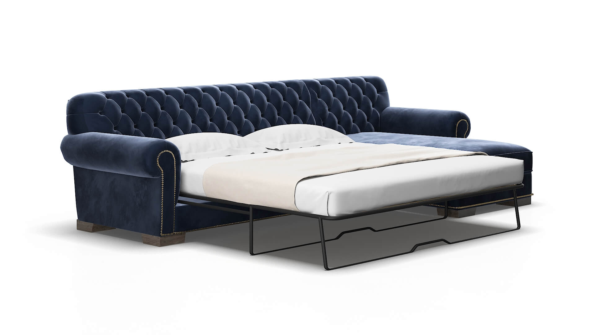 Chester Royale cobalt Panel sleeper Espresso Legs  2