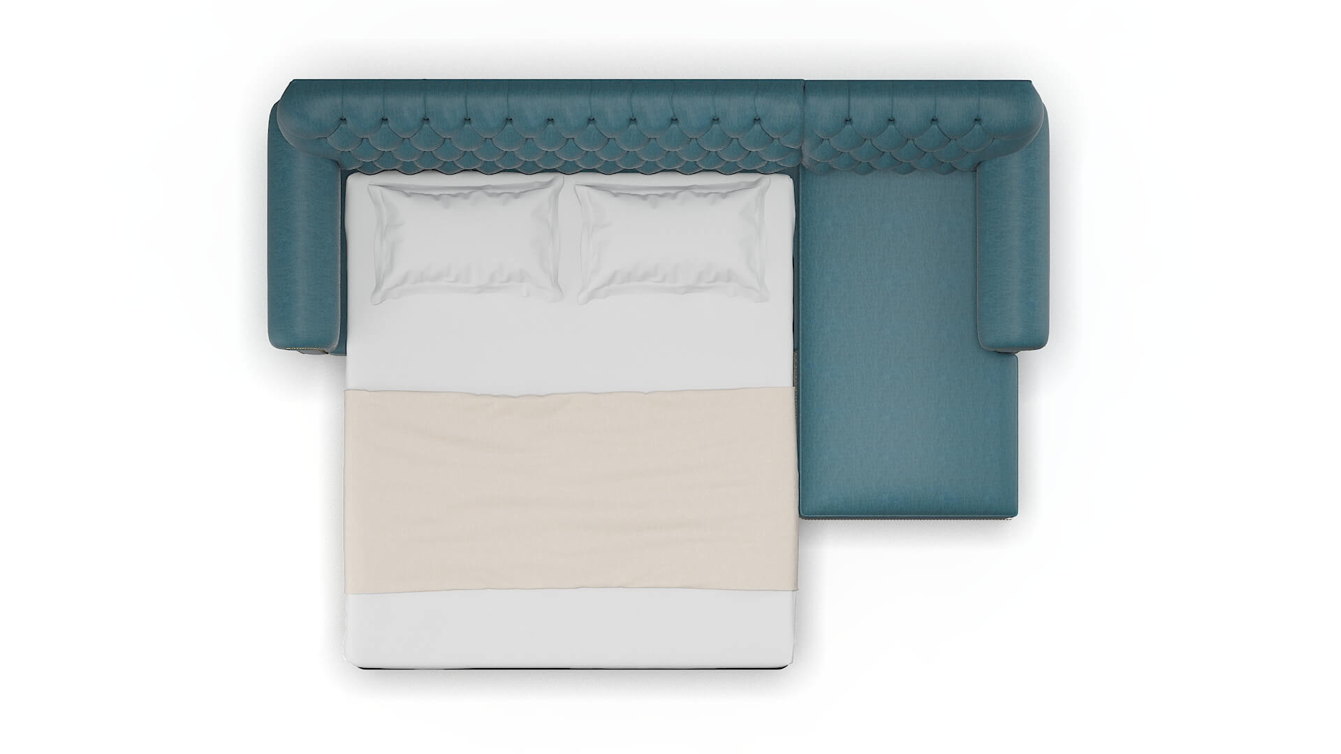 Chester Royale Electric_blue Panel Sleeper Espresso legs 3