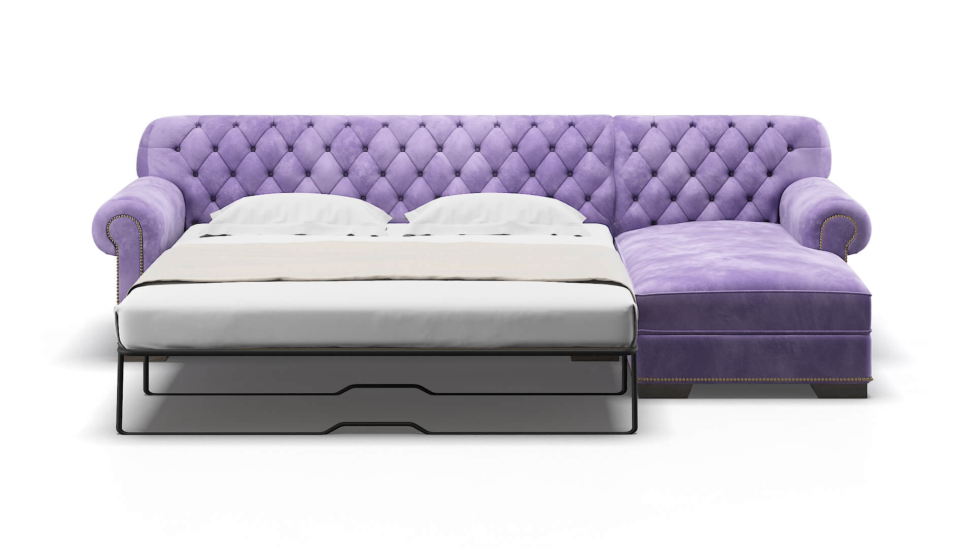 Chester Royale Lavender Panel Sleeper Espresso legs 1