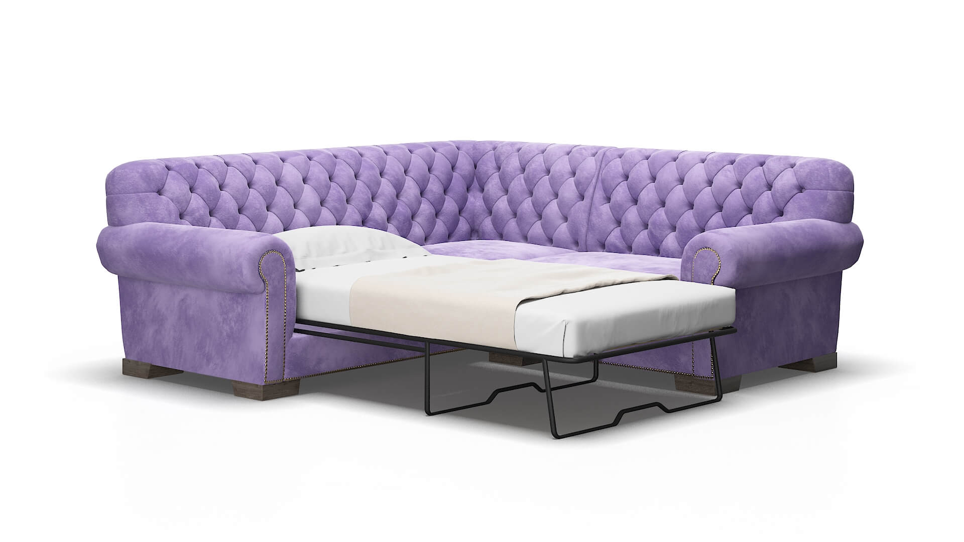 Chester Royale lavender Sectional sleeper Espresso Legs  2