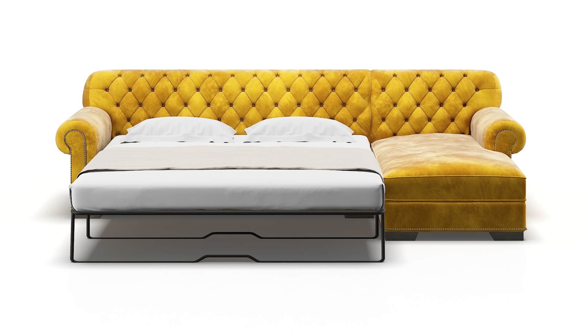 Chester Royale Marigold Panel Sleeper Espresso legs 1