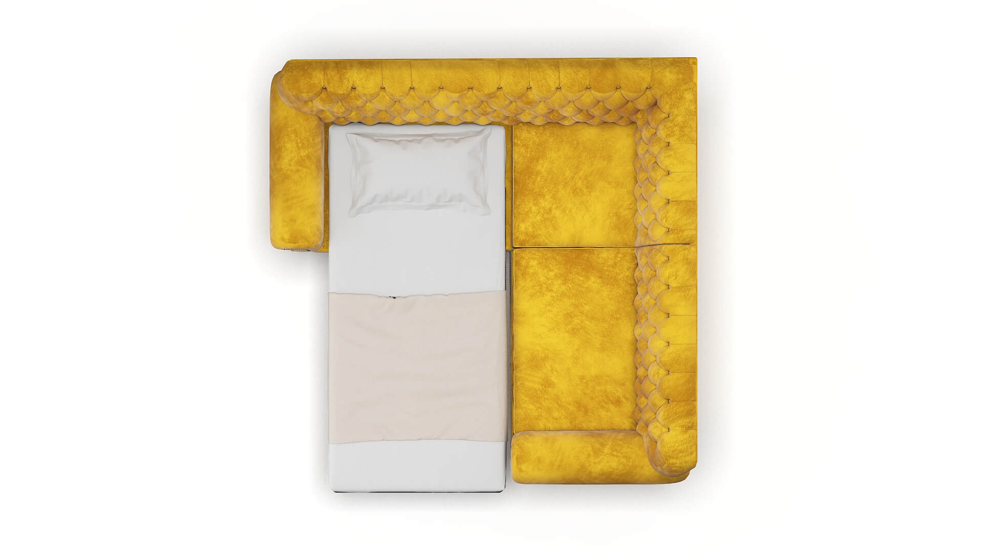 Chester Royale Marigold Sectional Sleeper Espresso legs 3