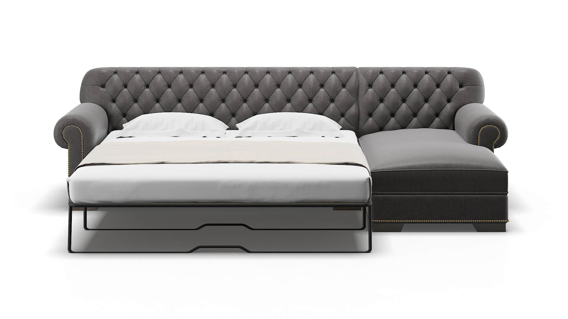 Chester Sasha Grey Panel Sleeper Espresso legs 1