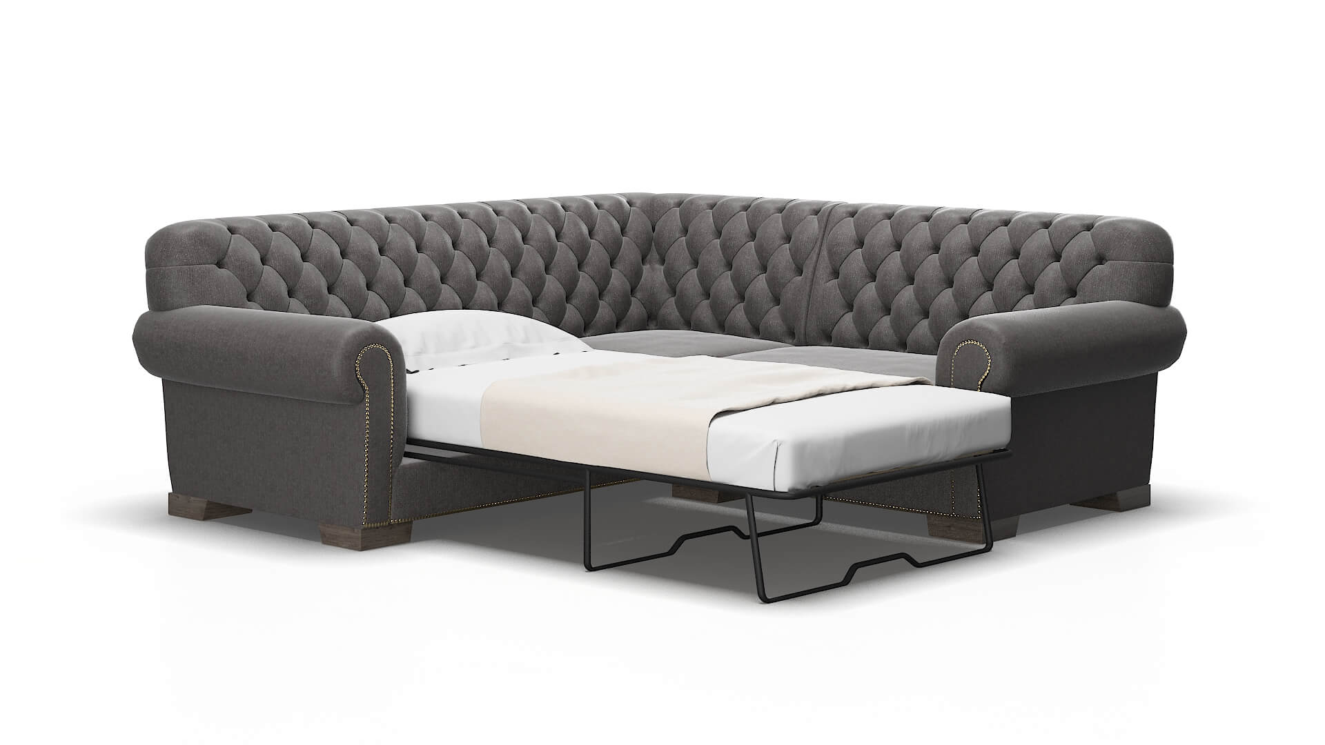 Chester Sasha grey Sectional sleeper Espresso Legs  2