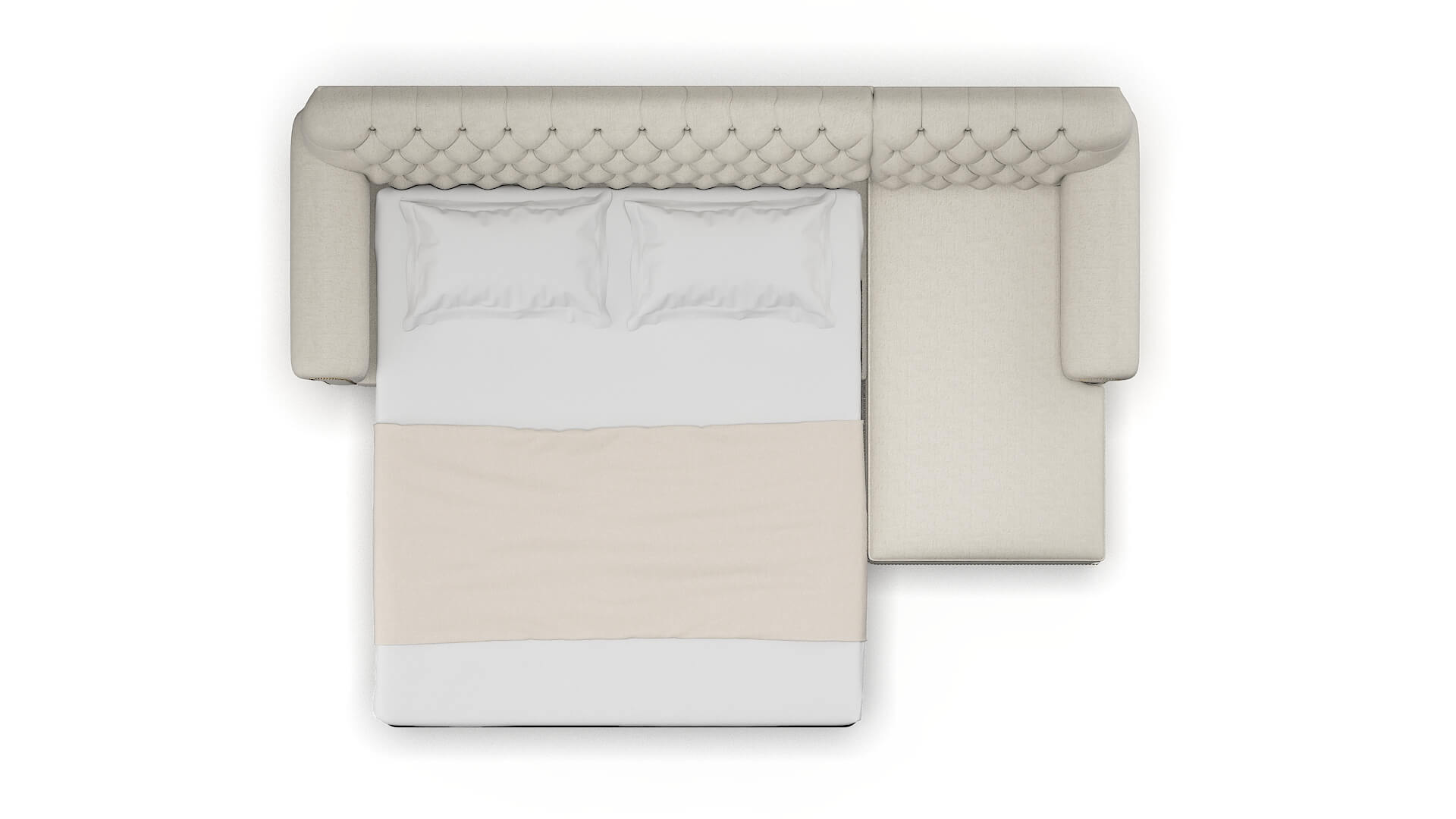 Chester Sasha Linen Panel Sleeper Espresso legs 3