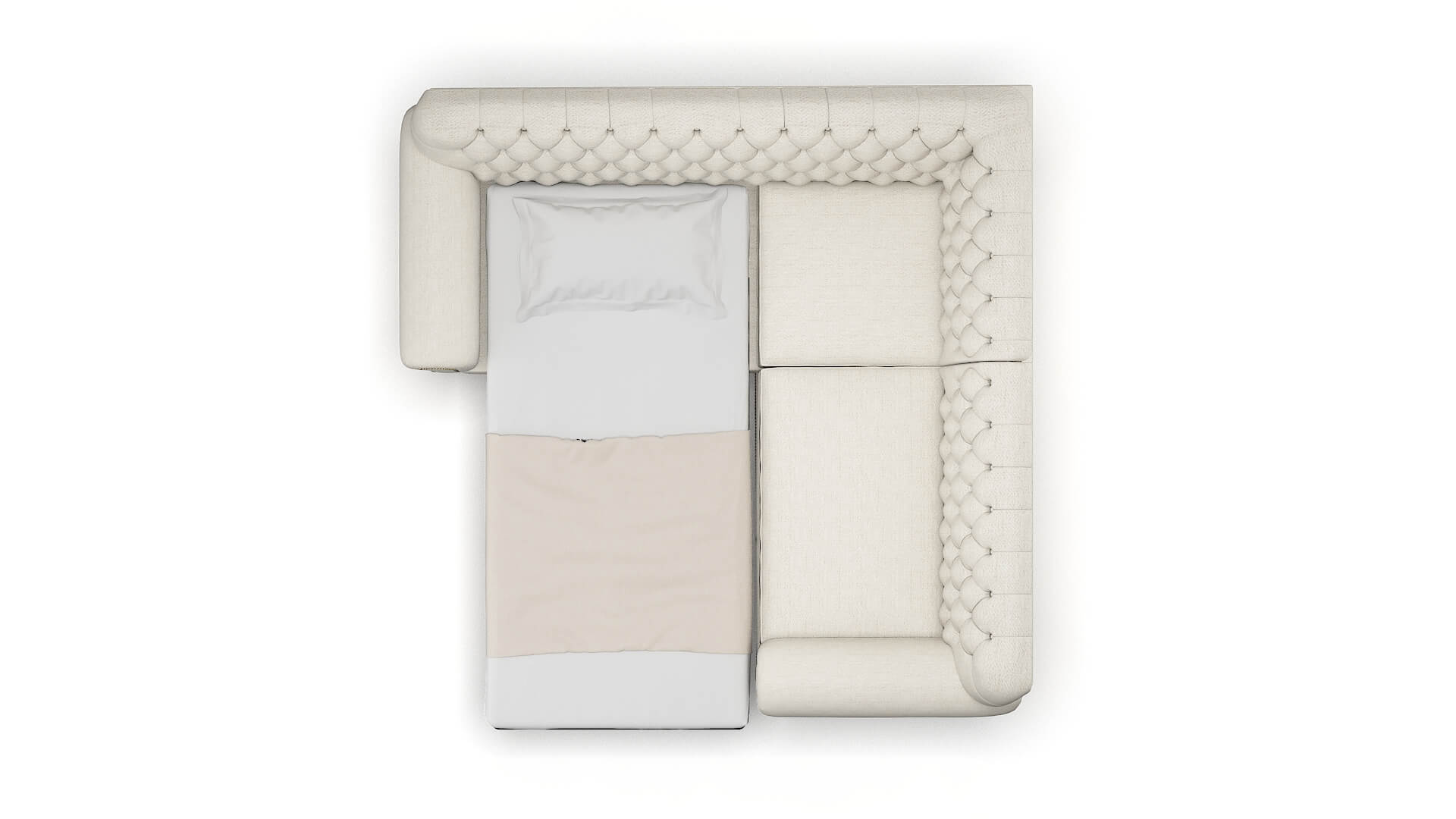 Chester Venus Cream Sectional Sleeper Espresso legs 3