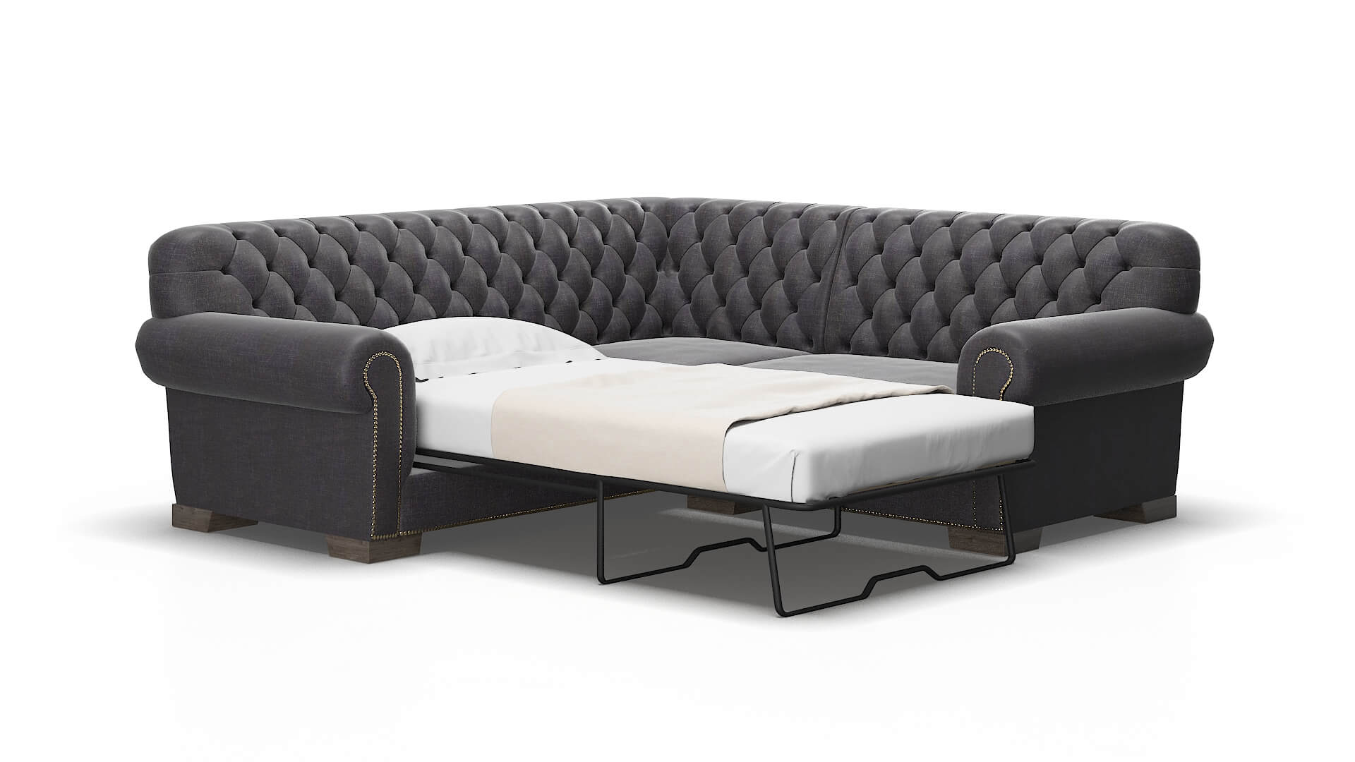 Chester Venus Onyx Sectional Sleeper Espresso legs 2