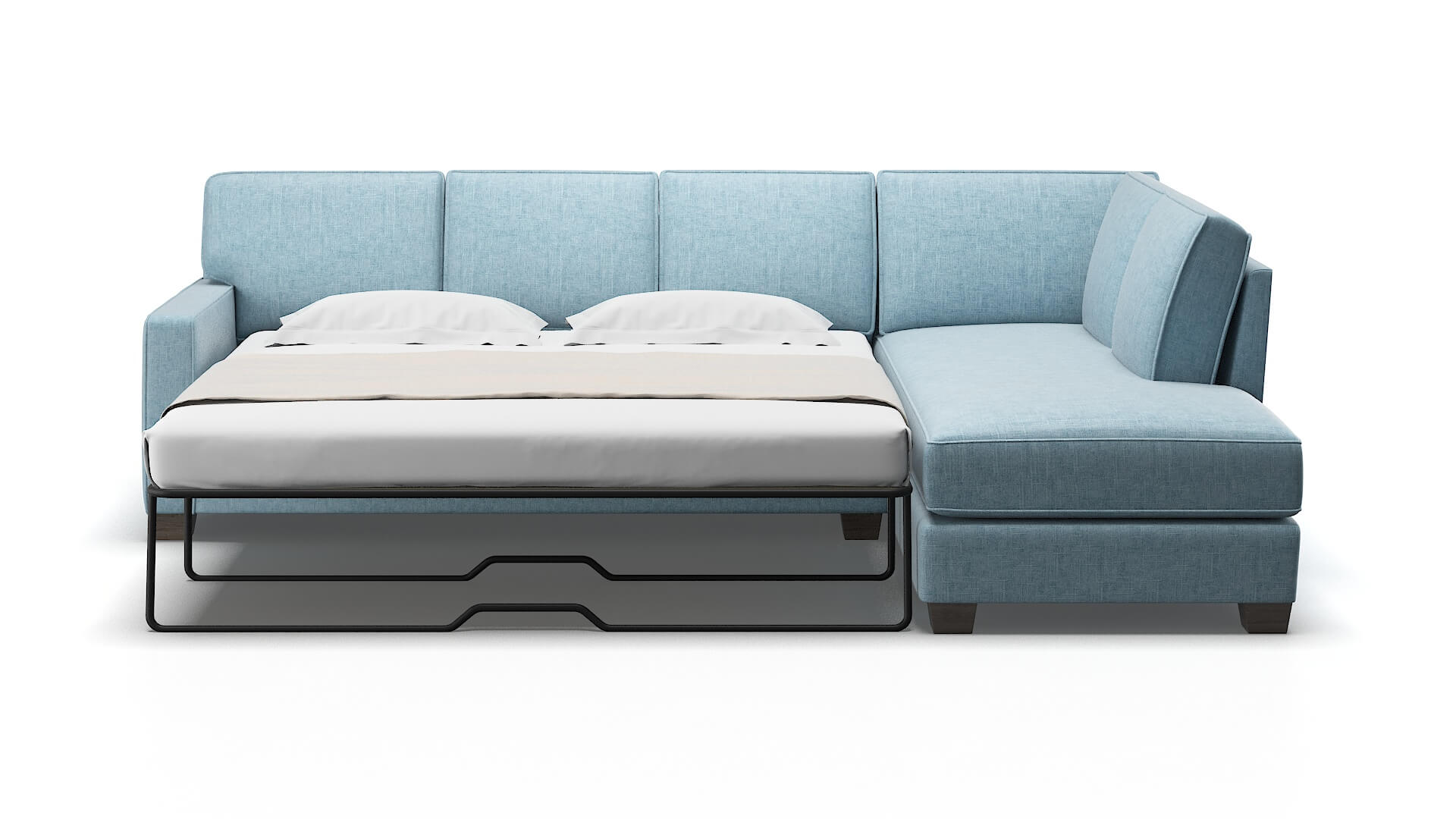 Chicago Atlas Turquoise Panel Sleeper Espresso legs 1